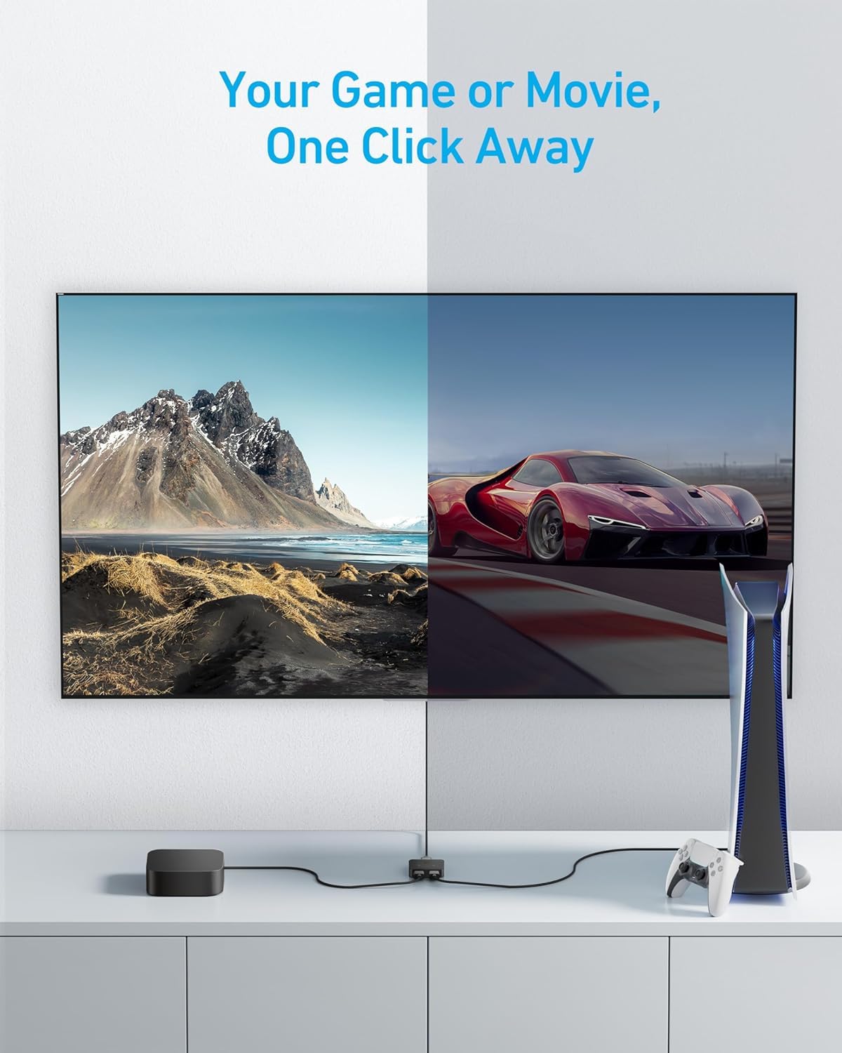 Anker Hdmi Switch, 4K@60Hz Bi Directional Hdmi Switcher, 2 In 1 Out With Smooth Finish, Supports Hdr, 3D, Dolby, Compatible With