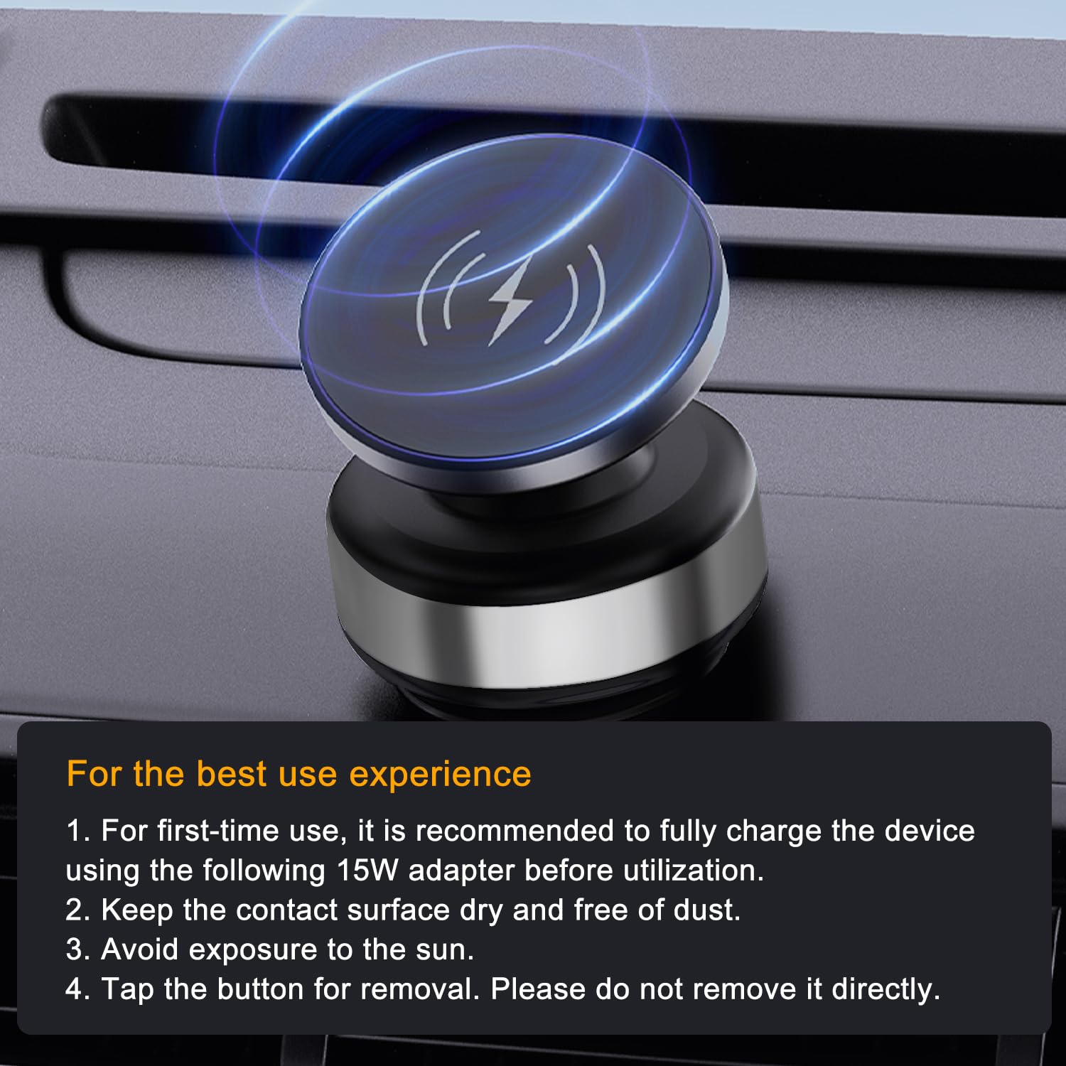 Jkoailiwi 15W Wireless Charger Suction Phone Holder For Magsafe, Magnetic Vacuum Phone Holder, Vacuum Car Mount For Car Screen/G