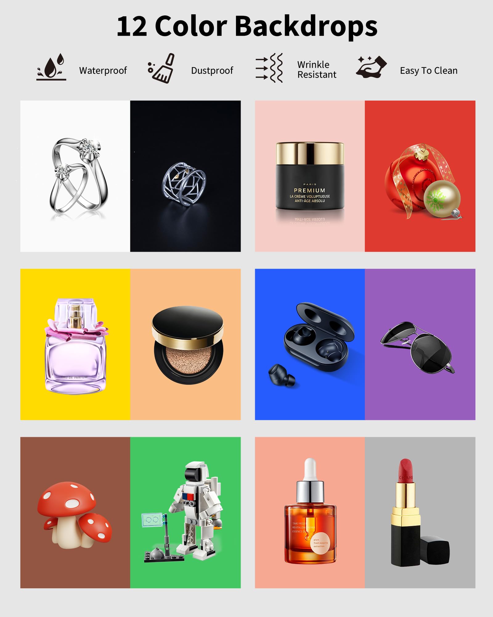 Glendan Mini Light Box Photography, 10''X10'' Photo Studio Light Box, Portable Folding Photography Light Tent With Cri >95 88Pcs