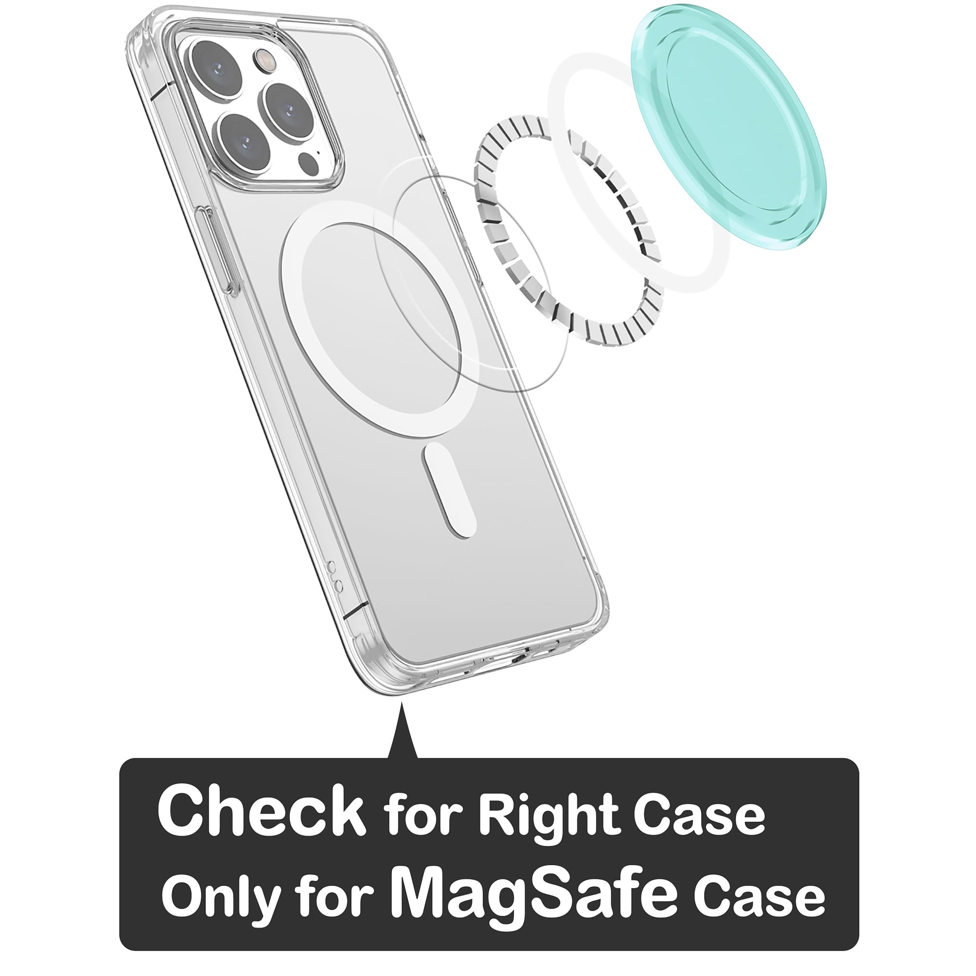 Metisinno Magnetic Base Compatible With Popsocket Phone Grips And Iphone Magsafe Cases, Green Translucent