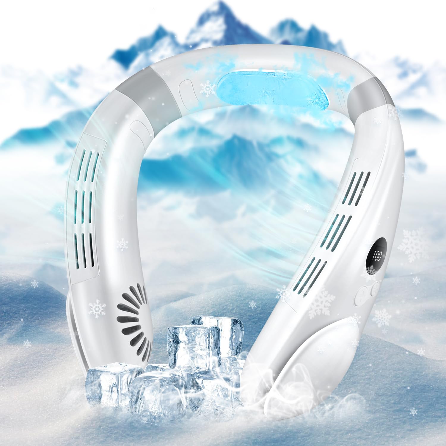 Jawhock Neck Fan With Cooling Plate|Neck Air Conditioner|4400Mah Rechargeable Battery Operated|Hands Free Fan For Kitchen Fitnes