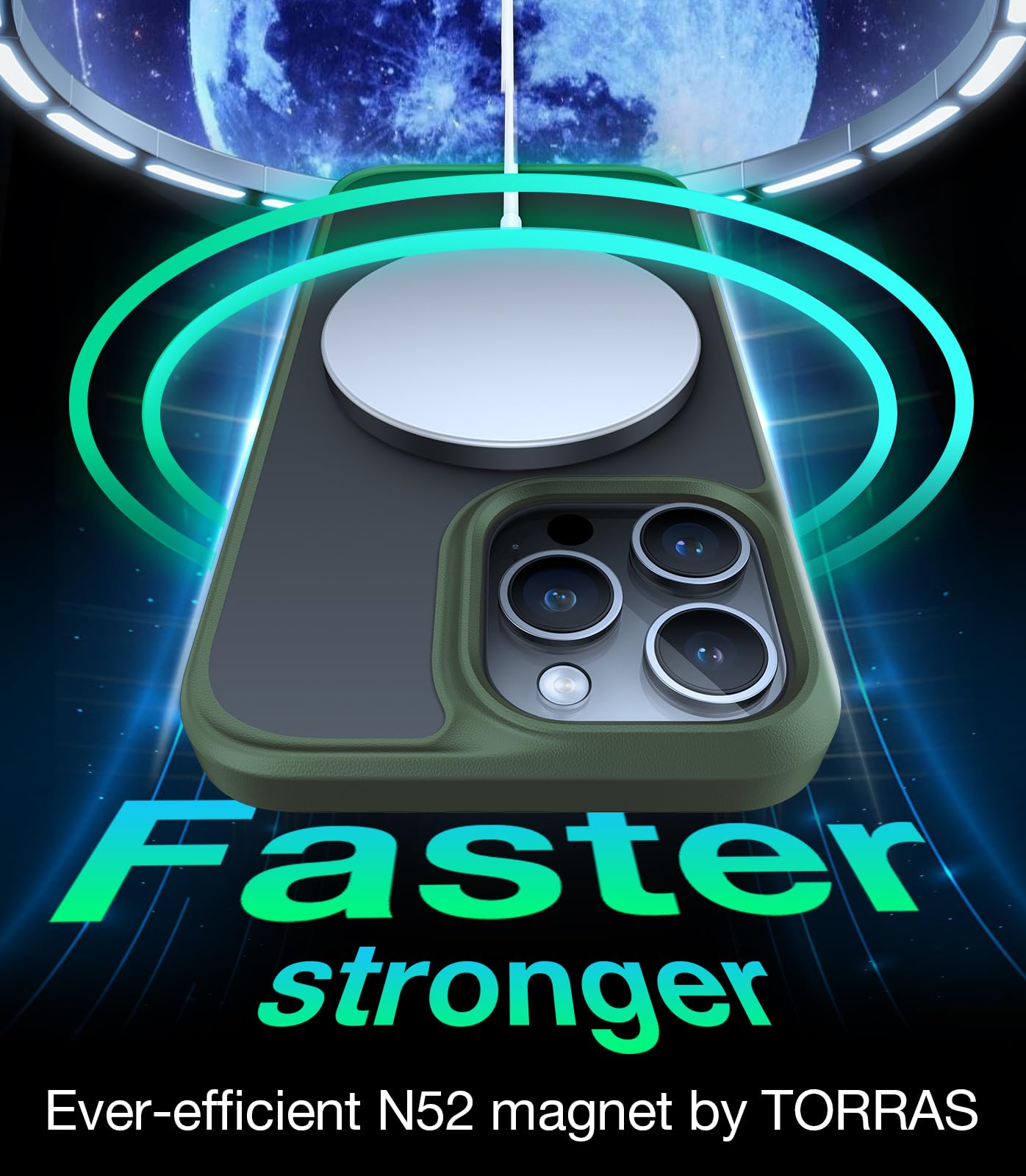 Torras Magnetic Guardian Designed For Iphone 15 Pro Max Case [Compatible With Magsafe][Military Grade Drop Tested] Slim Transluc