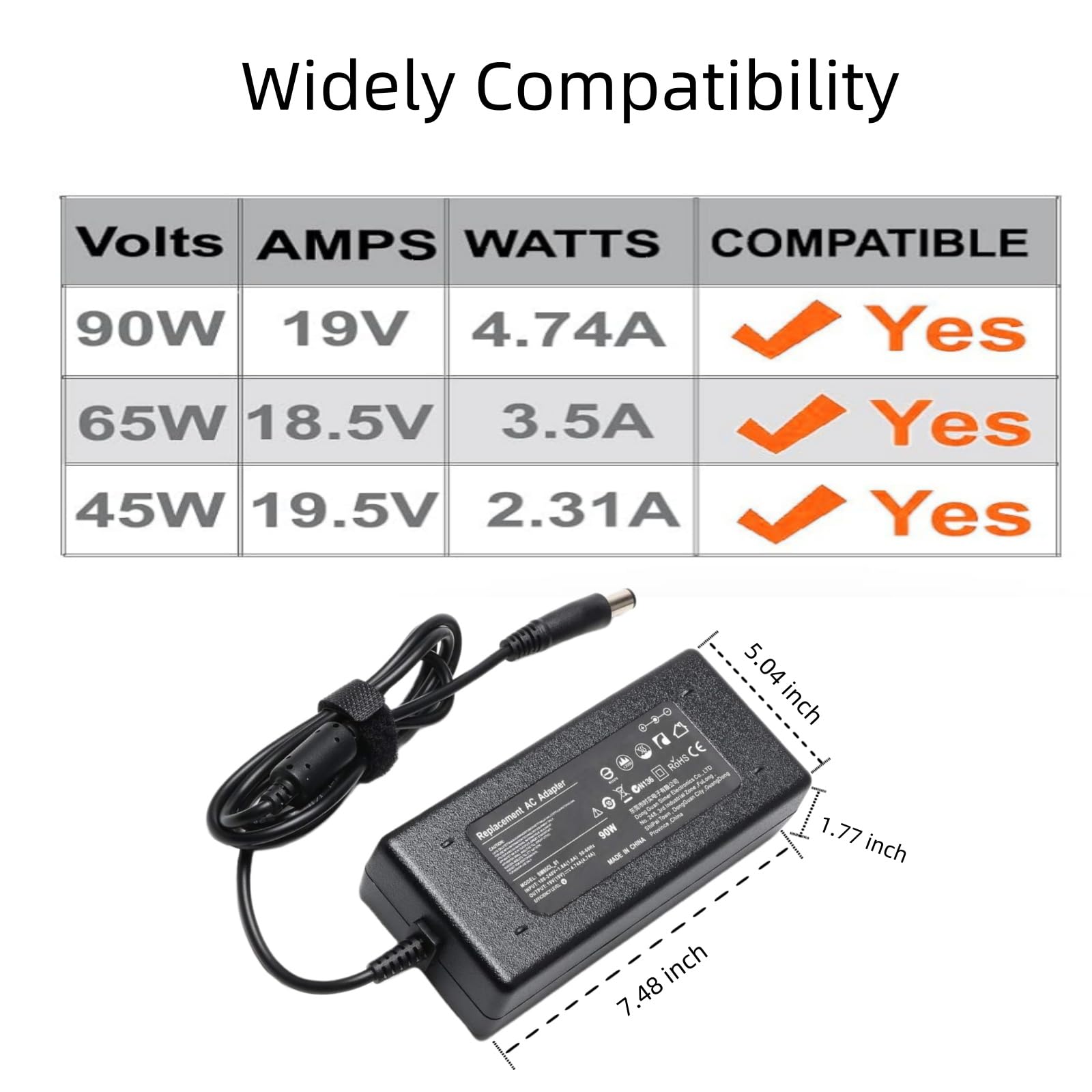 90W Ac Charger For Hp Pavilion All In One Desktop Pc 27 Cr0082 24 Cb1142 24 Cr0042 22 Dd0032 22 3010 22 3010 Tpc Q085 24 18 5110