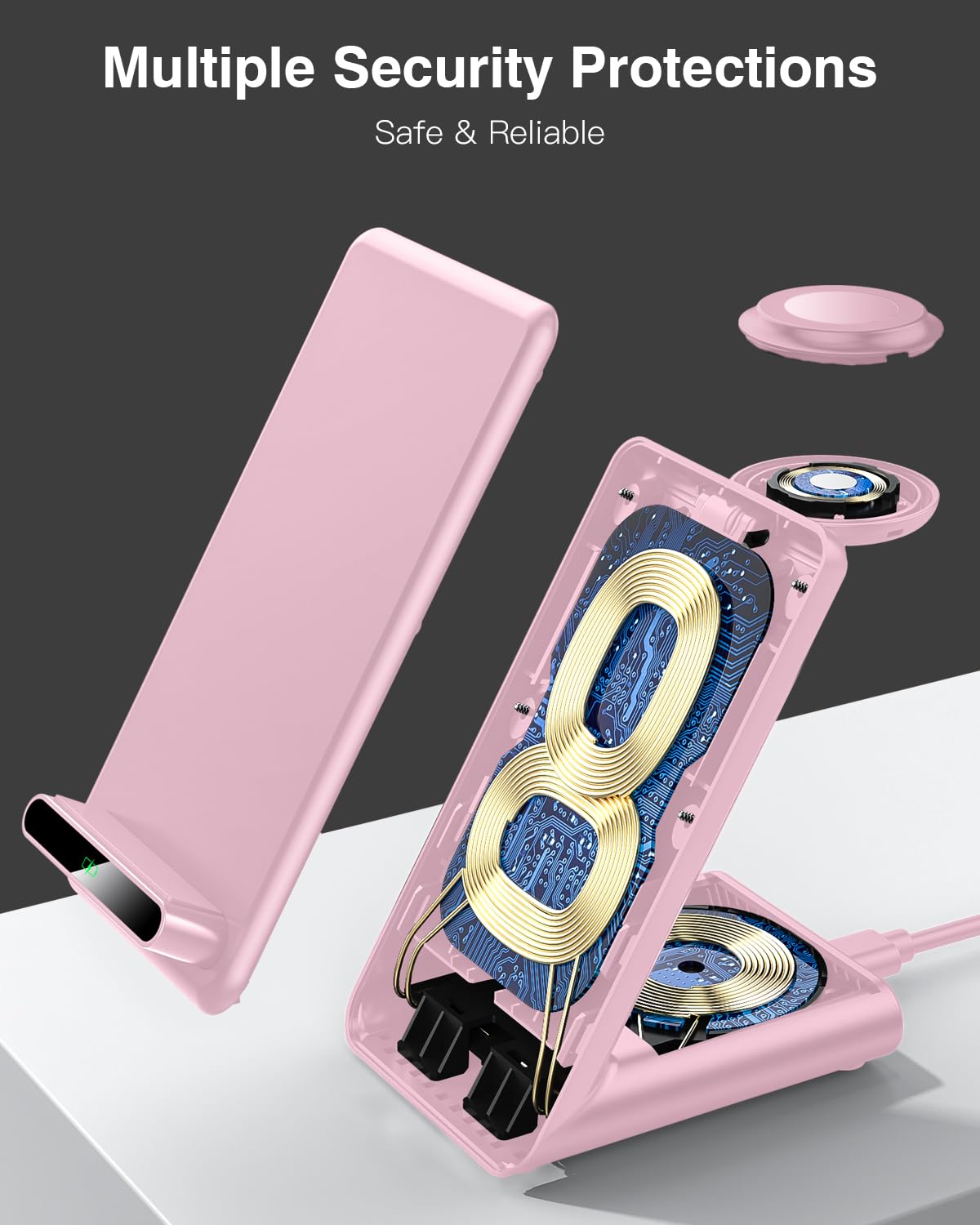 Wireless Charging Station,3 In 1 Wireless Charging Stand Made For Apple Watch Ultra 10 9 8 7 6 Se 5 4 3,Fast Wireless Charger Ma