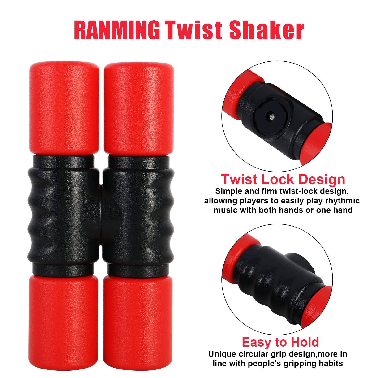 Ranming Twist Shaker 3Pcs Double Row Shakers Percussion Instruments Set Medium Volumelatin Latin Percussion Instruments For Stud