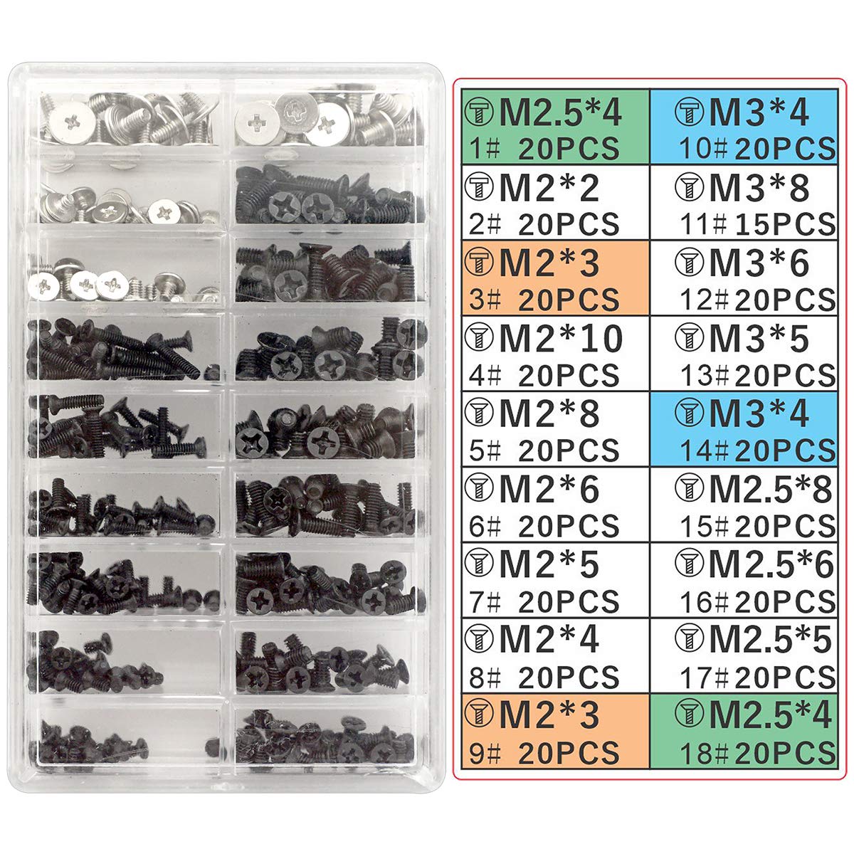 Akuoly Laptop Screw Set Pc M2 M3 M2.5 Screw Standoffs For Universal Laptops And Hard Drive Disk M.2 Ssd, 355 Pieces