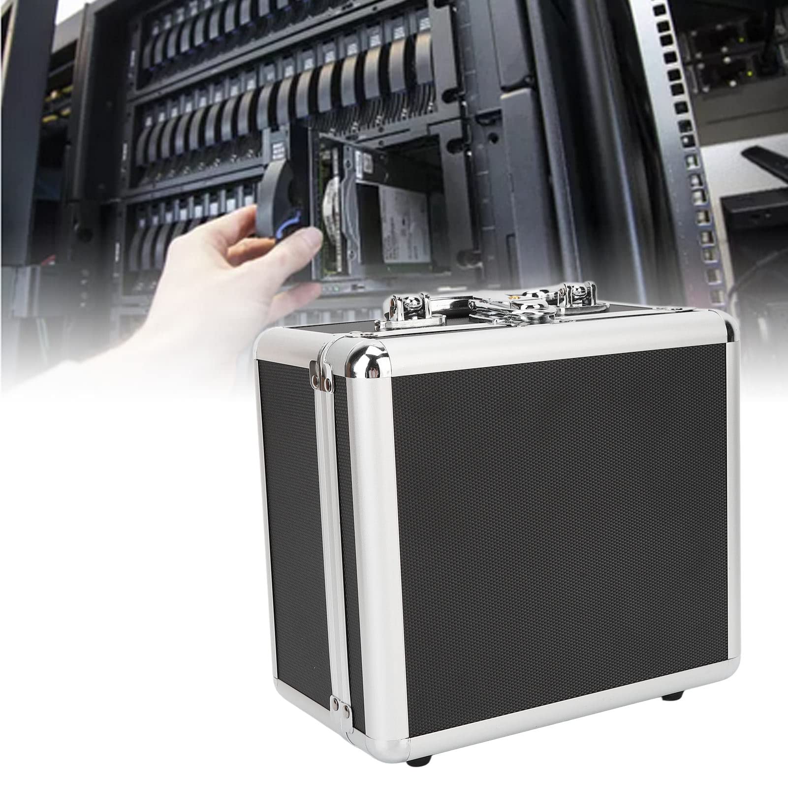 2.5 Inch Hard Drive Storage Box, Hard Drive Storage Box Case With Security Lock, 20 Bays Waterproof External Hard Disk Carrying