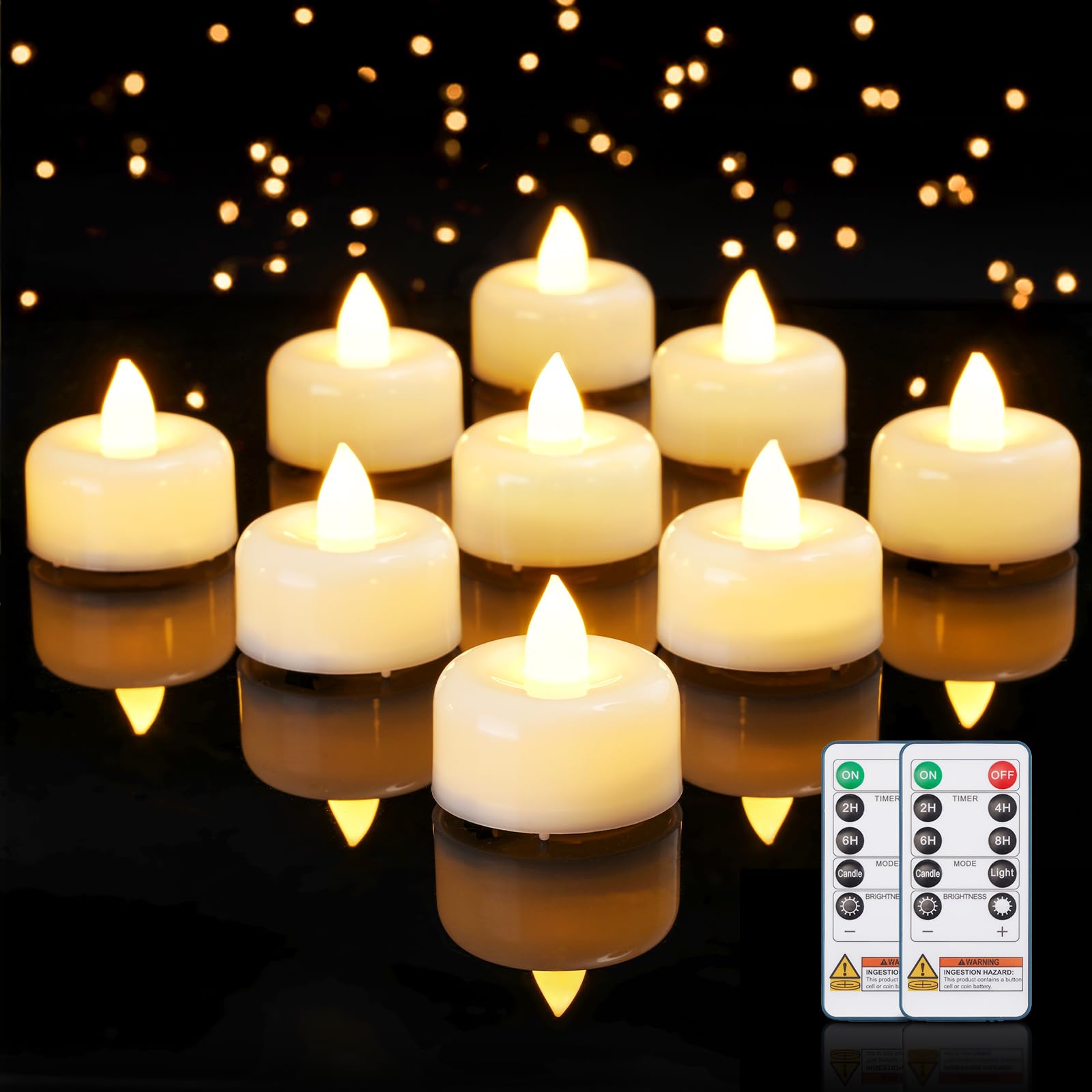 Amagic 24 Pack Remote Candles, Tea Lights With Timer, 400+Hours Flickering Flameless Battery Operated Led Tealights Candles With