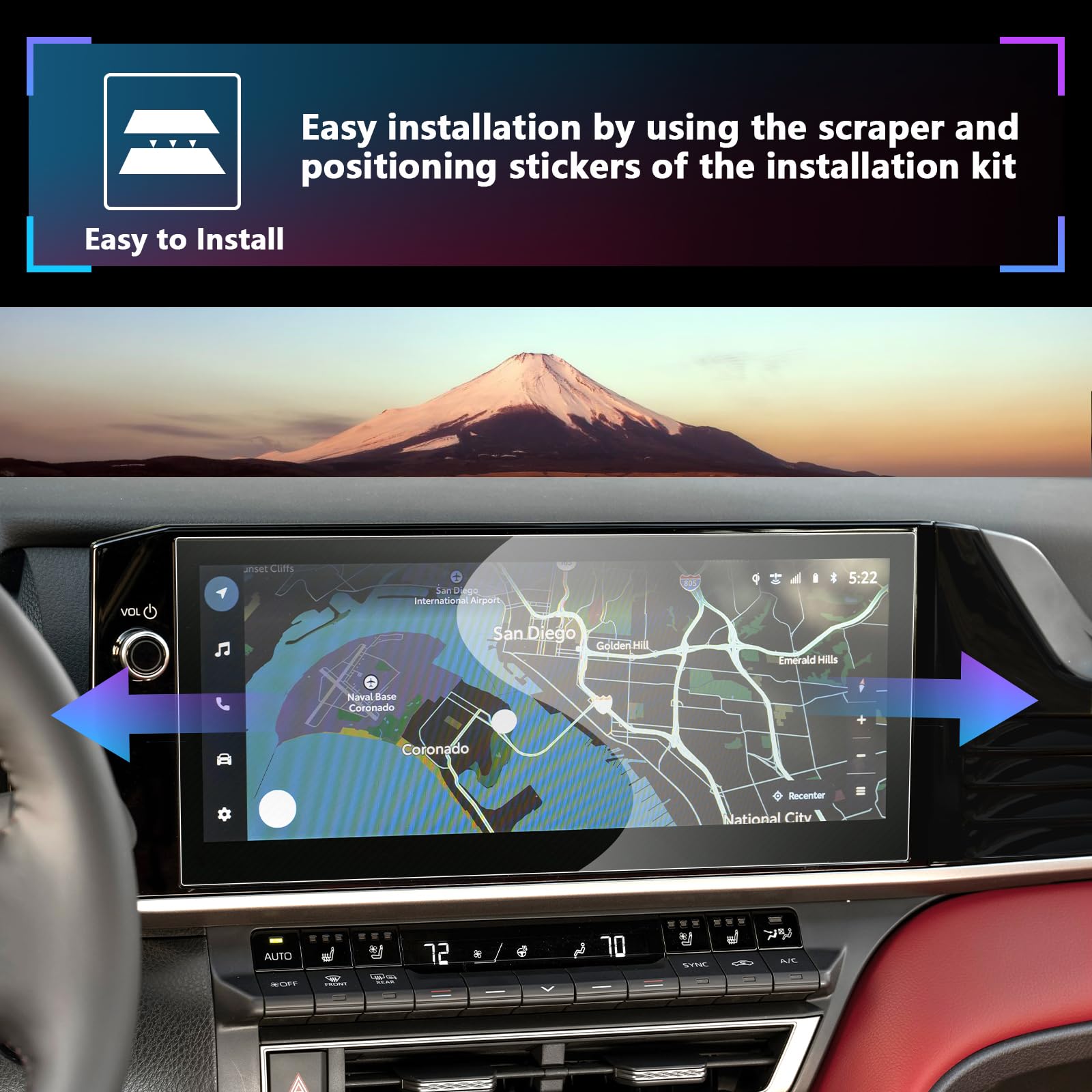 Sxcy For 2025 Toyota Camry Accessories 2025 Toyota Camry Screen Protector [Xle Xse] 12.3 Inch 2025 Camry Hybrid Touch Screen Protector[2Pcs 4H Nano]