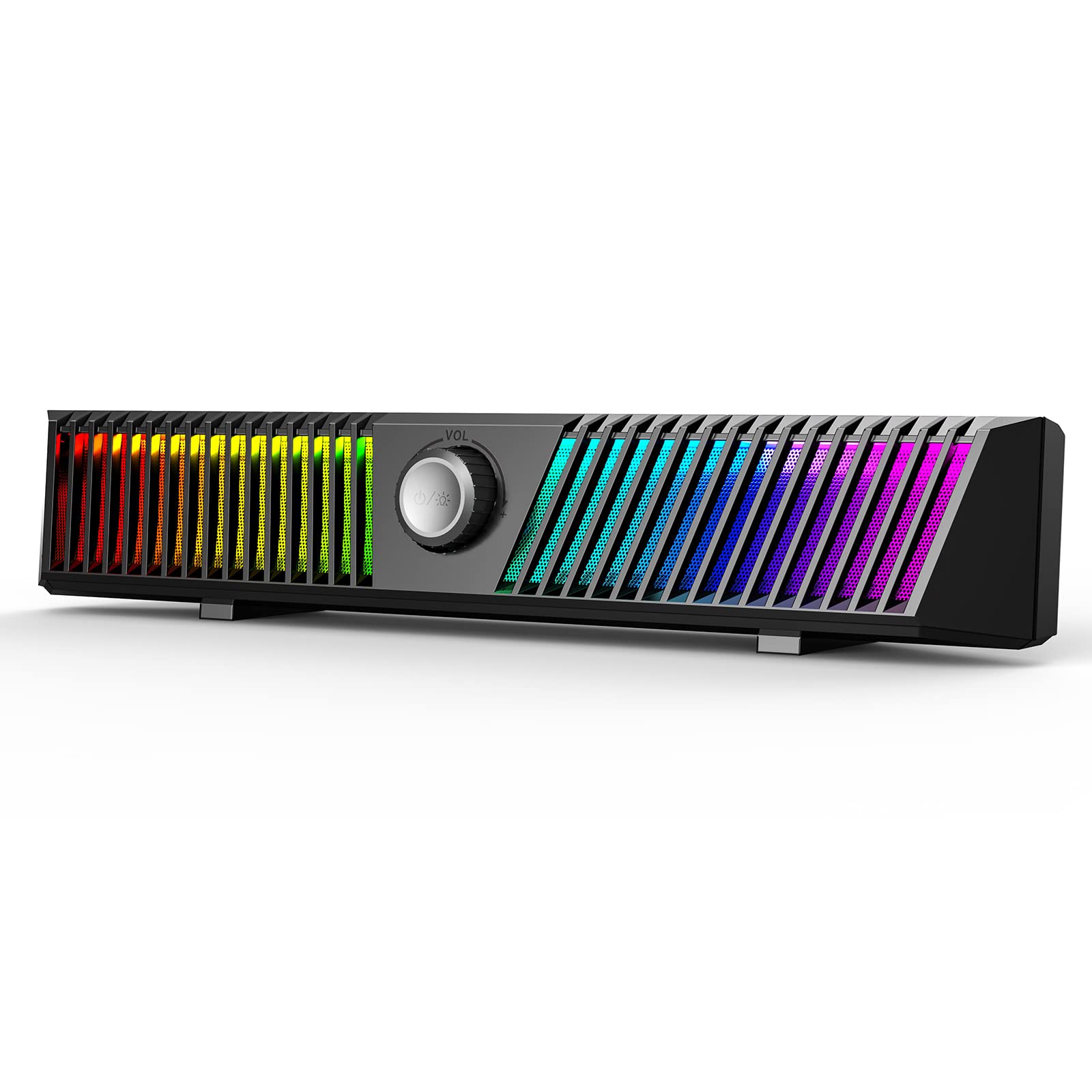 Pc Speakers, Smalody Computer Speakers For Desktop Gaming Monitor With Bluetooth/Microphone/Lighting Effect, Pc Soundbar For Desktop Wired Usb Powered