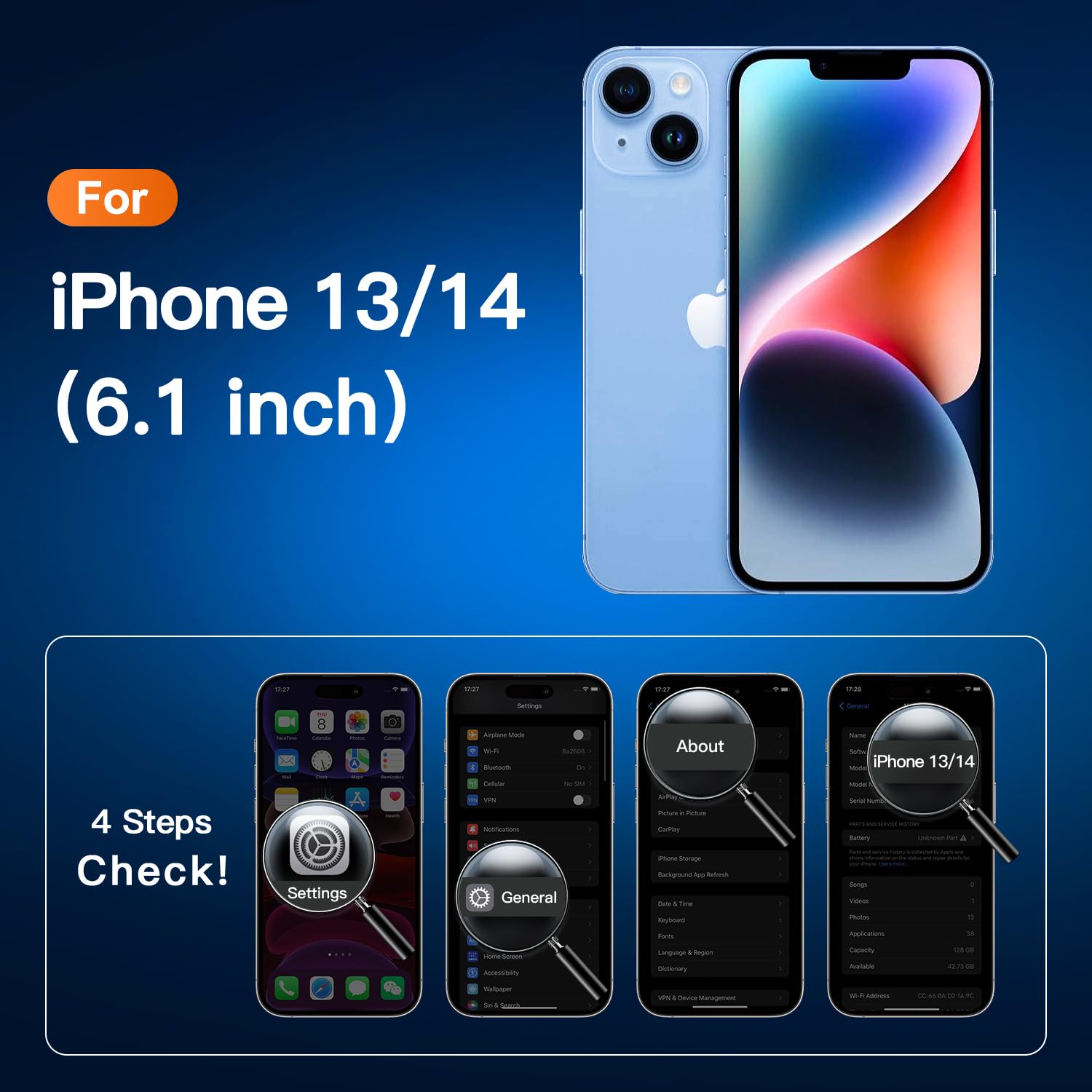 Canshn Clear Designed For Iphone 13/14 Case, [3.0Mm Raised Airbags][Not Yellowing] Shockproof Protective Phone Case Cover With H