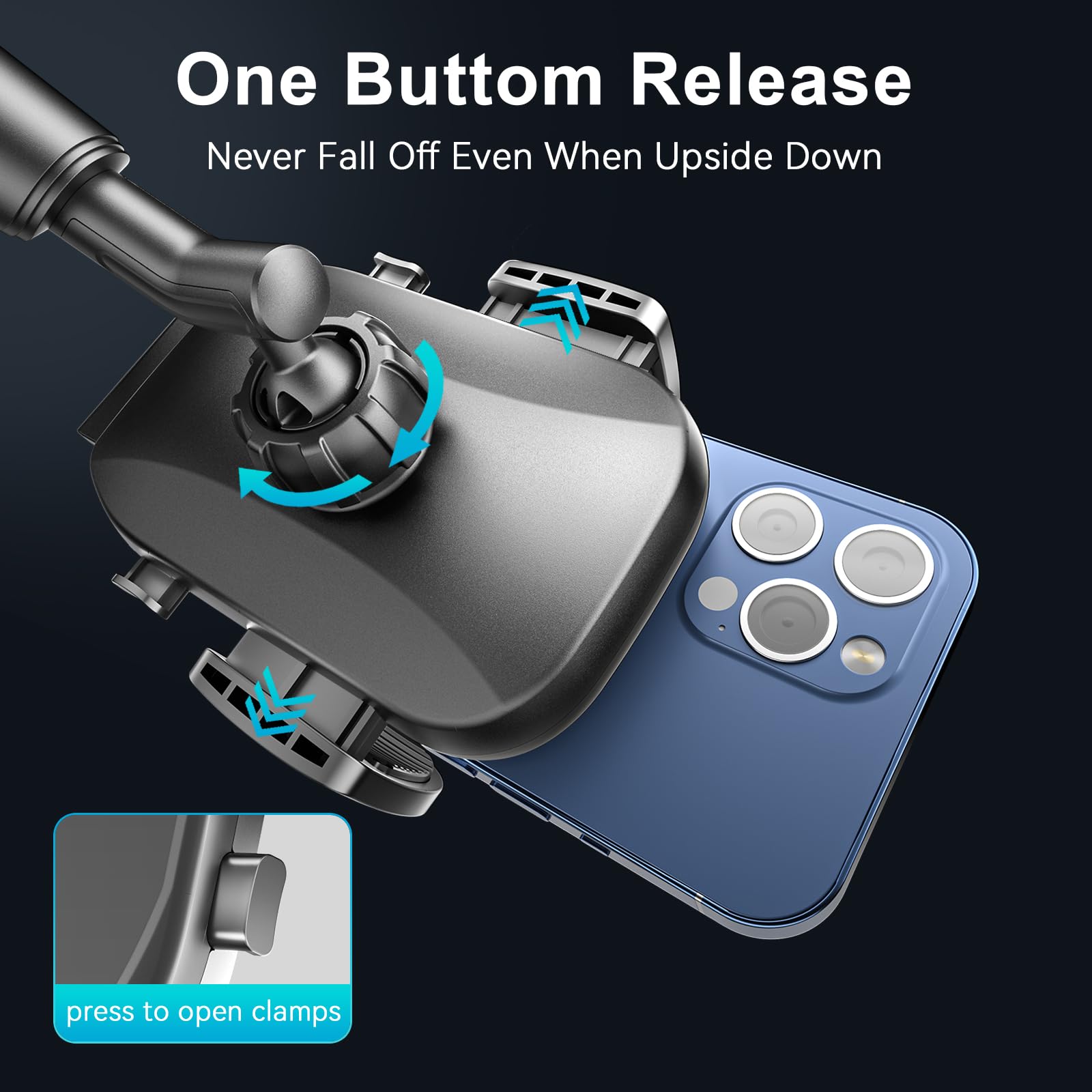 Topgo Car Phone Mount, Cup Phone Holder For Car [Secure & Stable] Cup Phone Holder Cell Phone Automobile Cradle For Iphone 16 An