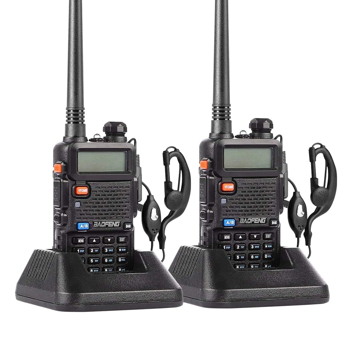 Baofeng Uv 5R Ham Dual Band Two Way Radio 144 148/420 450Mhz,Nicama Walkie Talkie 1800Mah Li Ion Battery (2 Pack)