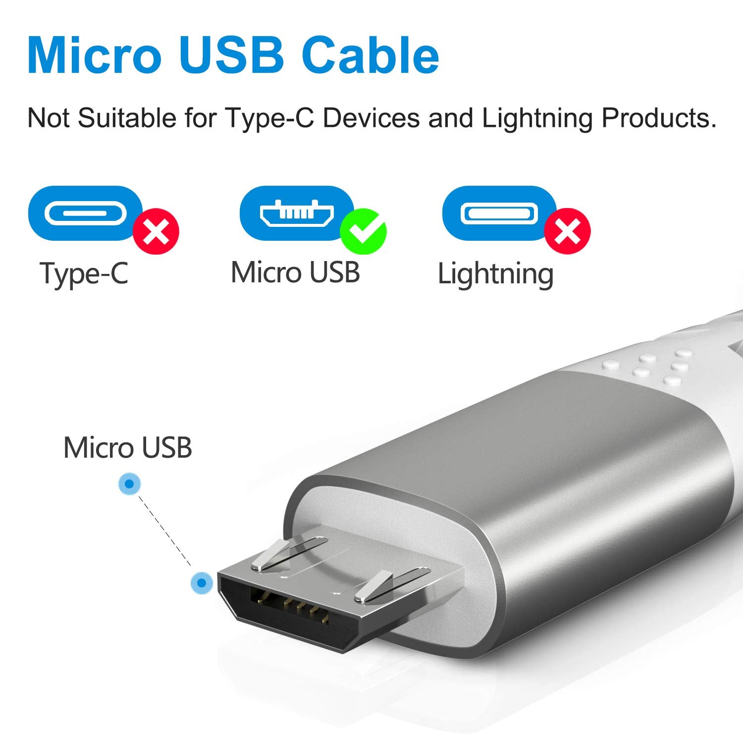 Fasgear Ps4 Micro Usb Cable 16Ft, 2 Pack Long Braided Fast Charging Data Sync Usb To Micro Usb 2.0 Cord Compatible For Playstation 4,Xbox One Controller,Galaxy S7/S6,Speaker,Baby Monitor (Black)