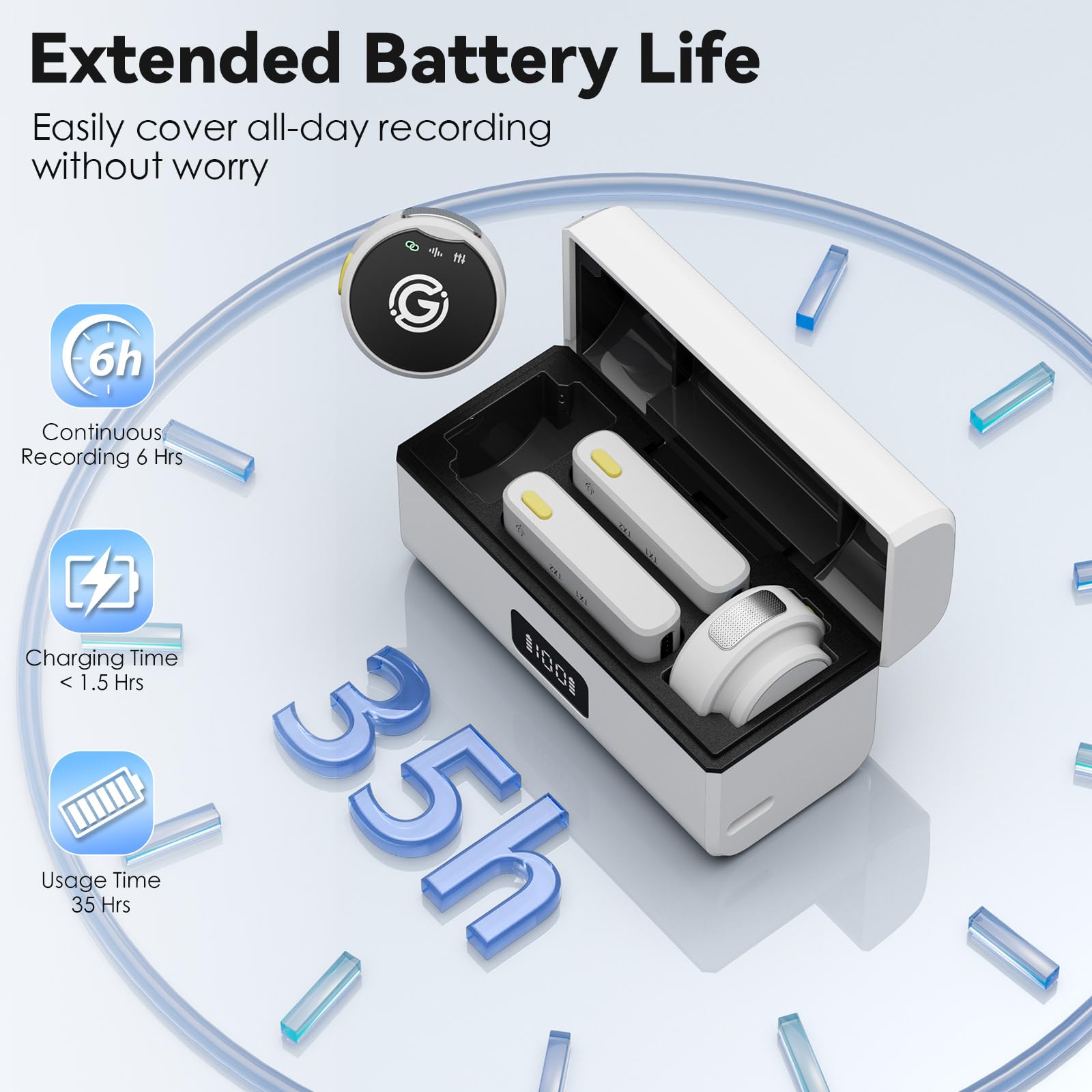 Gamiity Wireless Lavalier Microphone For Iphone/Android With Lightning, Usb C Mini Lapel Microphone Wireless, Noise Cancellation