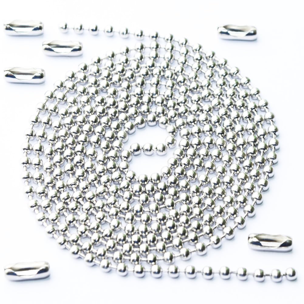 Ceiling Fan Pull Chain, 60 Inch Pull Chain Extension For Ceiling Fans And Light Fixture, Rust Proof Stainless Steel Ball Chain W