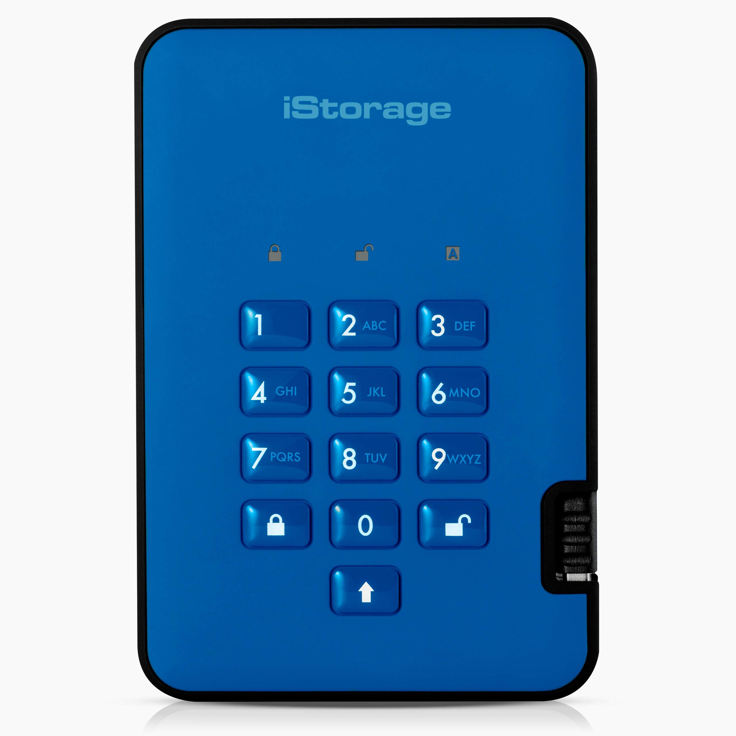Istorage Diskashur2 Hdd 3Tb Blue | Secure Portable Hard Drive | Password Protected | Dust & Water Resistant | Hardware Encryptio