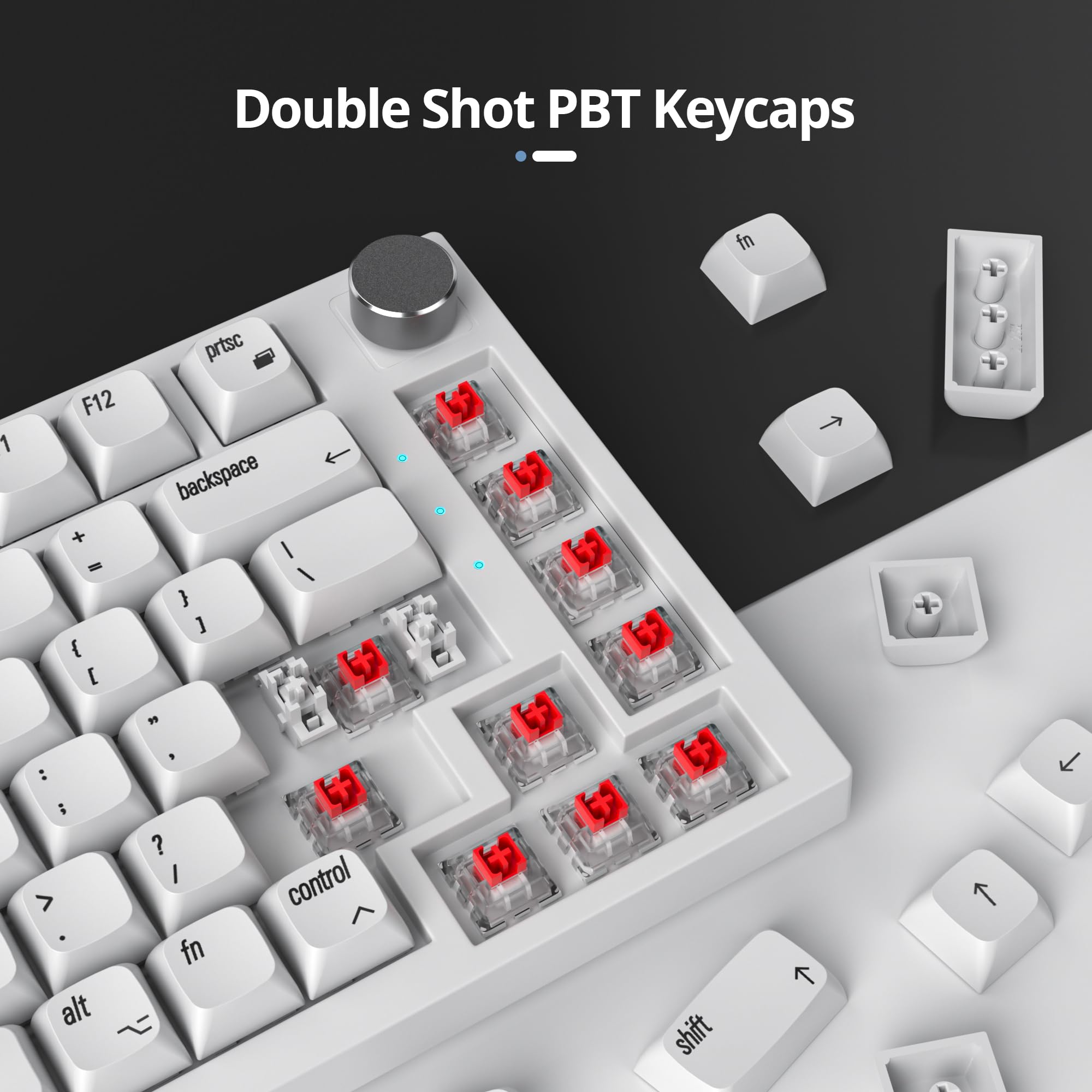 Guffercty Kred 128 Keys Xda Profile Minimalist White Keycaps 75 Percent Dye Sub Pbt Keyboard Caps With Iso Keys For Mac 60% 65%