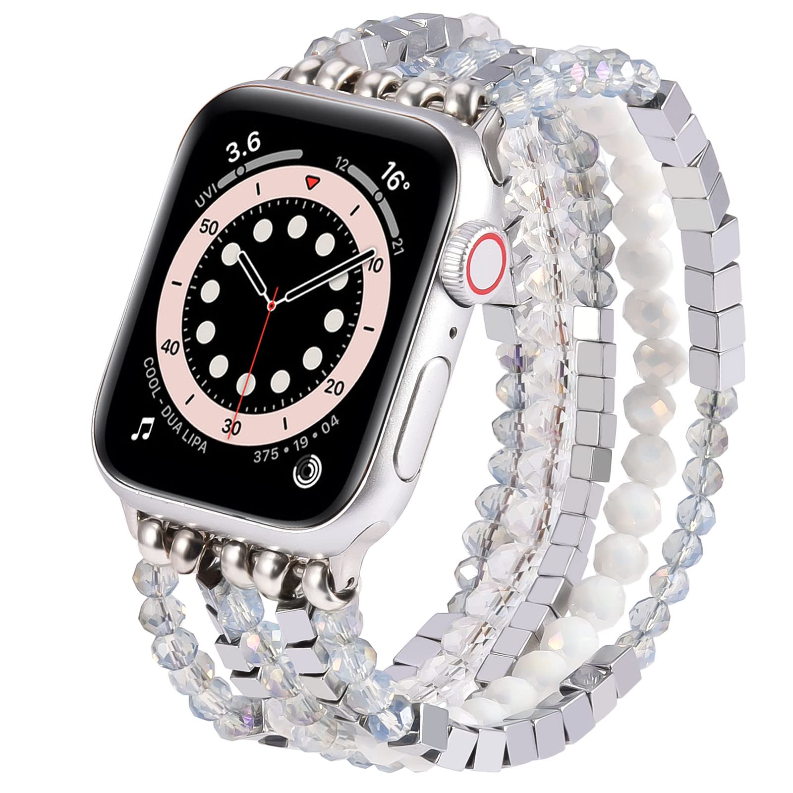 Mofree Beaded Compatible For 45Mm/44Mm Apple Watch Bracelet Band Series 7 Se Series 6/5/4 Women Fashion Elastic Stretch Strap Co