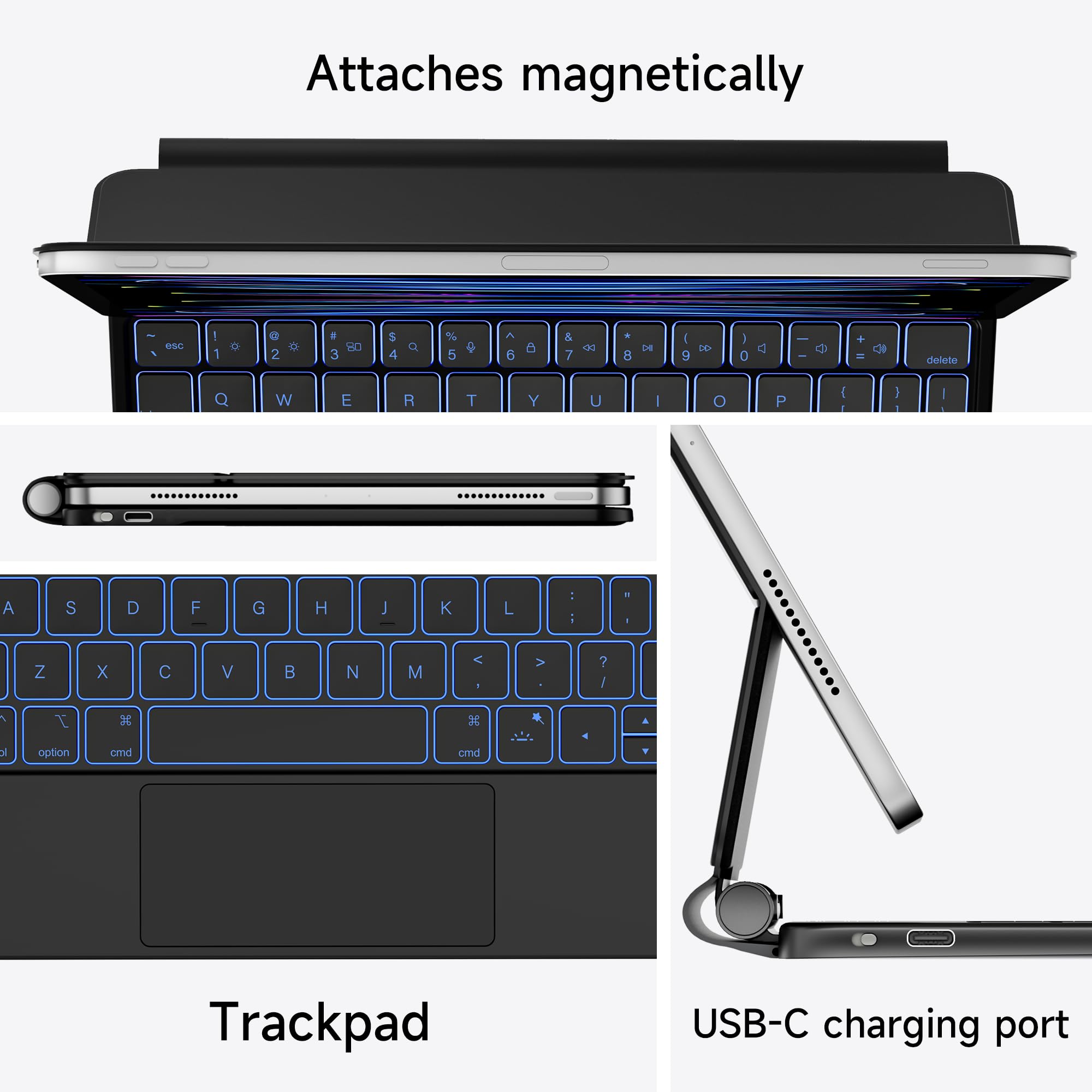 Nimin Keyboard Case For Ipad Air 11 Inch 2024 (M2),Ipad Air 5Th/4Th Gen And Ipad Pro 11 Inch (4Th/3Rd/2Nd/1St Gen) Case With Key