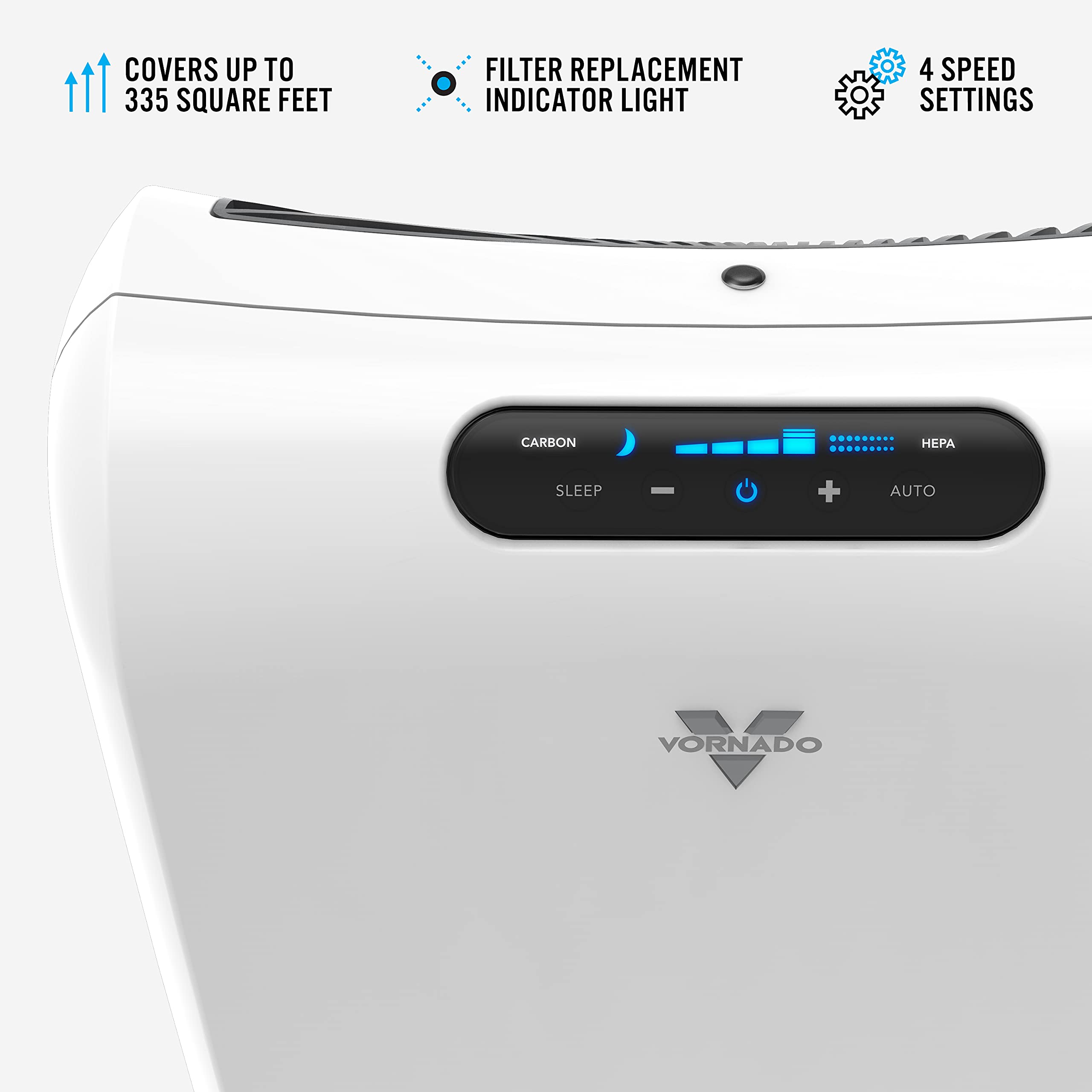 Vornado Ac550 Air Purifier With True Hepa Filter, Captures Allergens, Smoke, Odors, Pollen, Dust, Mold Spores, Pet Dander, Ice W