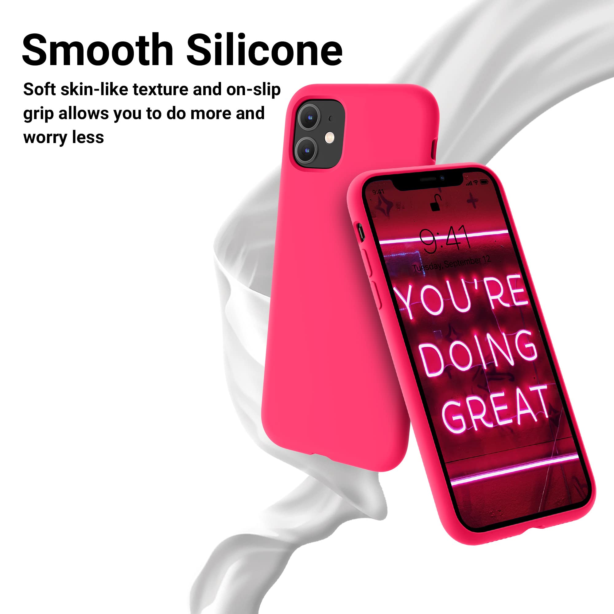 Otofly Soft Silicone Designed For Iphone 11 Cases,[Military Grade Drop Protection] [Anti Scratch Microfiber Lining] Shockproof P