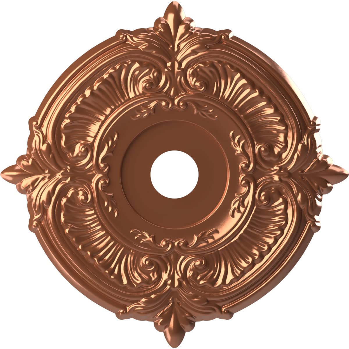 Ekena Millwork CMP22ATBCO Attica Thermoformed PVC Ceiling Medallion (Fits Canopies up to 7 3/4), 22OD x 3 1/2ID x 1P, Bright Coa