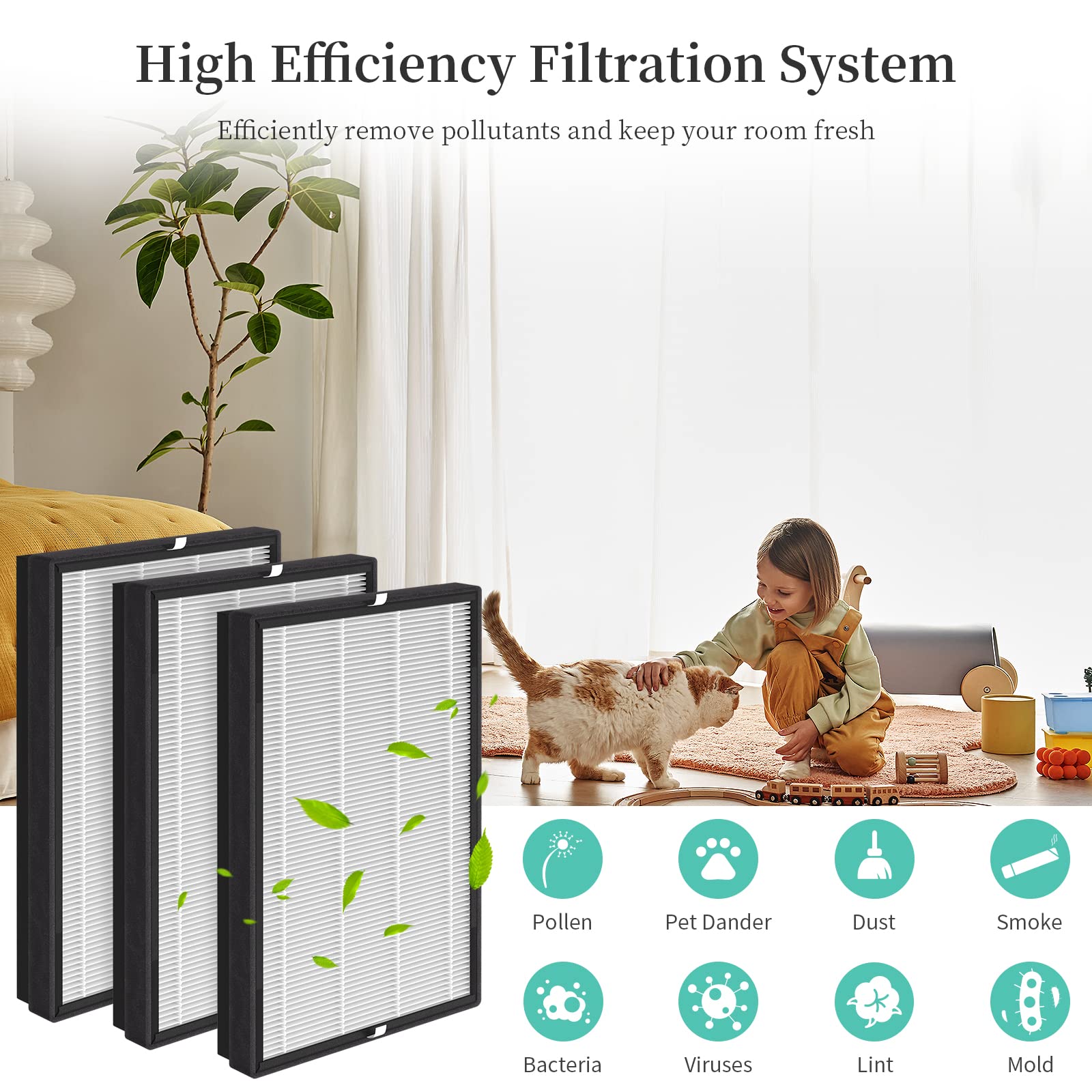 Xbww 3 Packs A2 F2 H13 True Hepa Replacement Filters Compatible With 3M Filtrete Room Air Purifi Er Models Fap C02 A2 Fap C03 A2