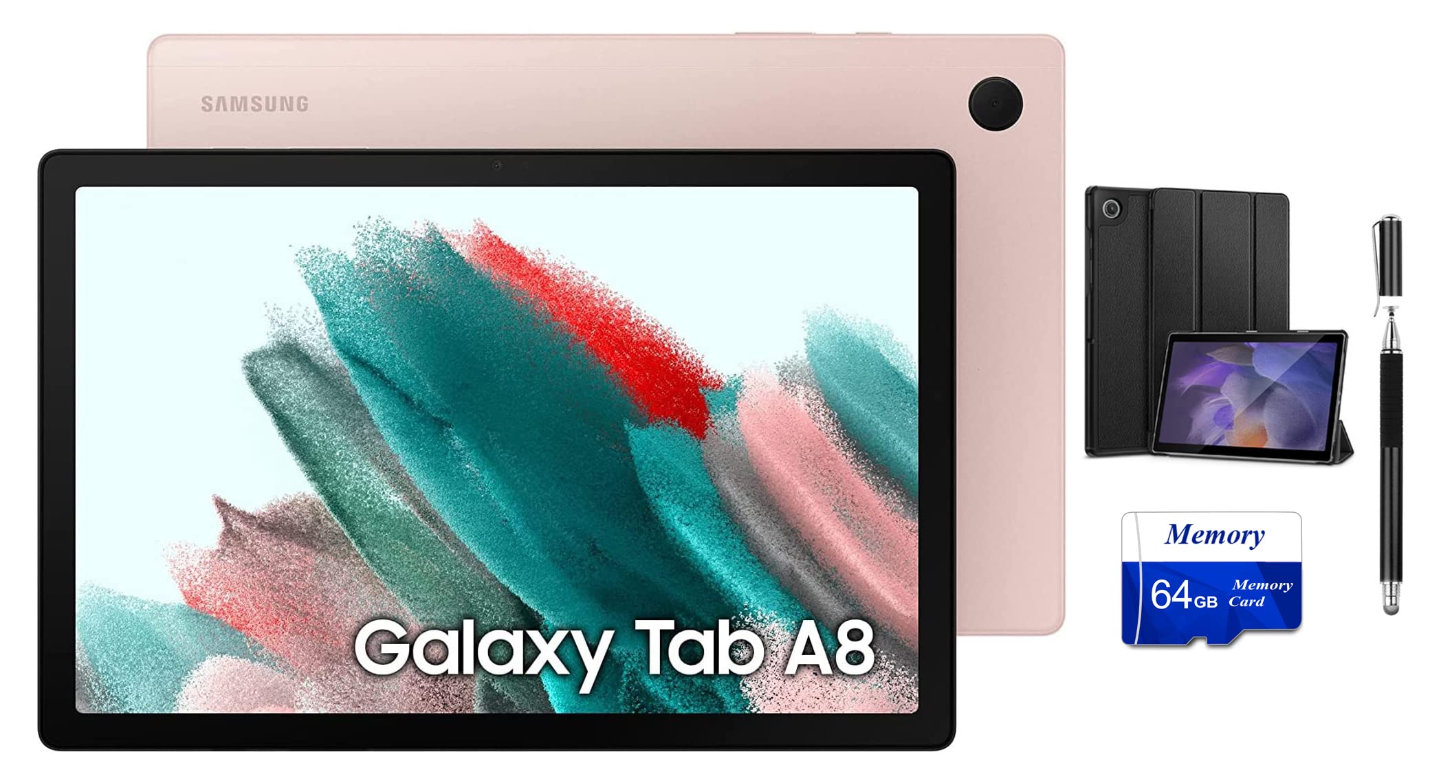 SAMSUNG Galaxy Tab A8 Android WiFi Tablet, 10.5 Touchscreen (1920x1200) LCD Screen, 4GB, 64GB, Bluetooth, Android 11 OS, Pink 