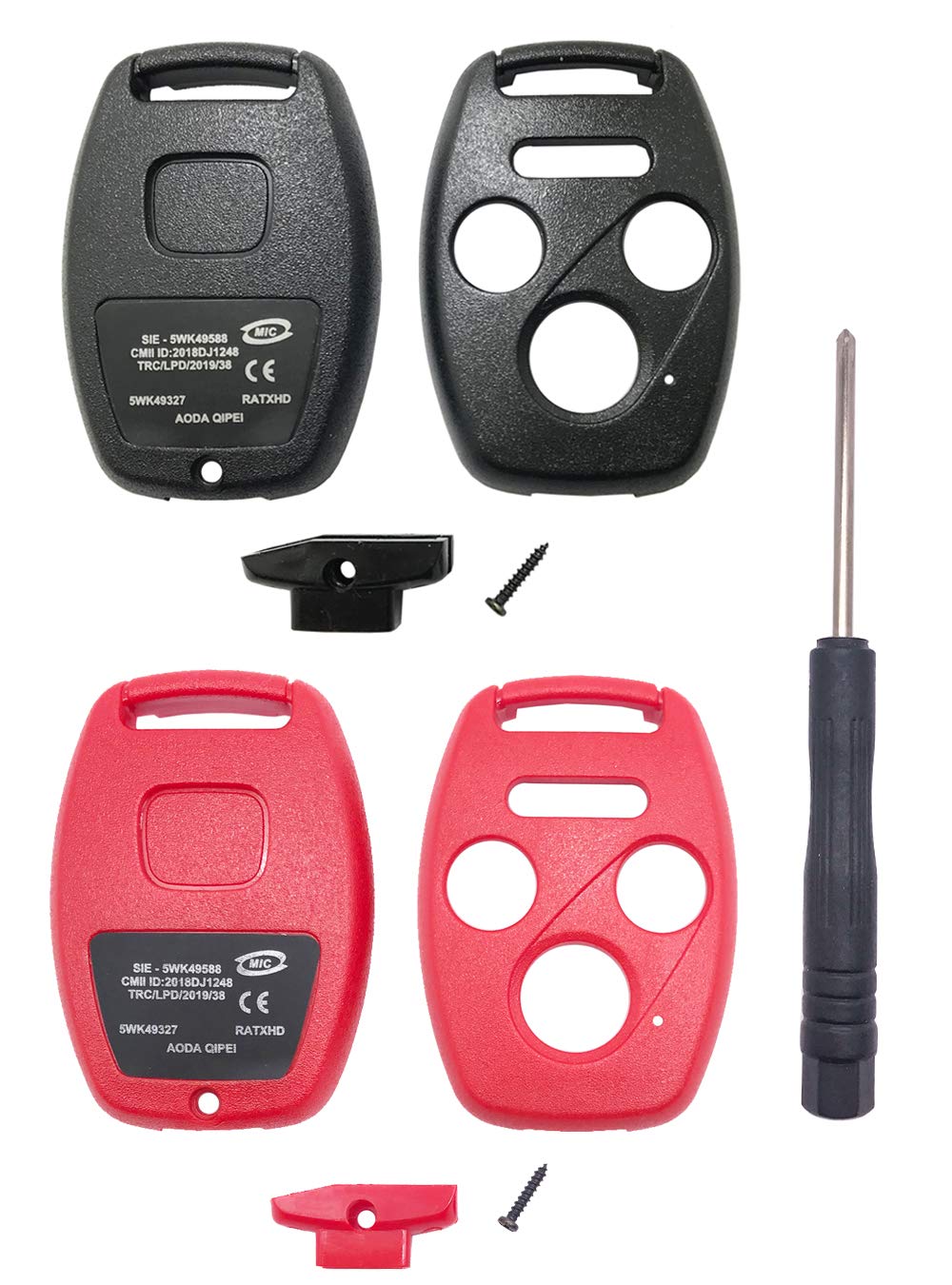 Horande 3+1 Buttons Key Fob Cover Case Fit For Honda 2003 2012 Accord 2006 2013 Civic Ex 2009 2015 Pilot 2005 2006 Cr V Keyless