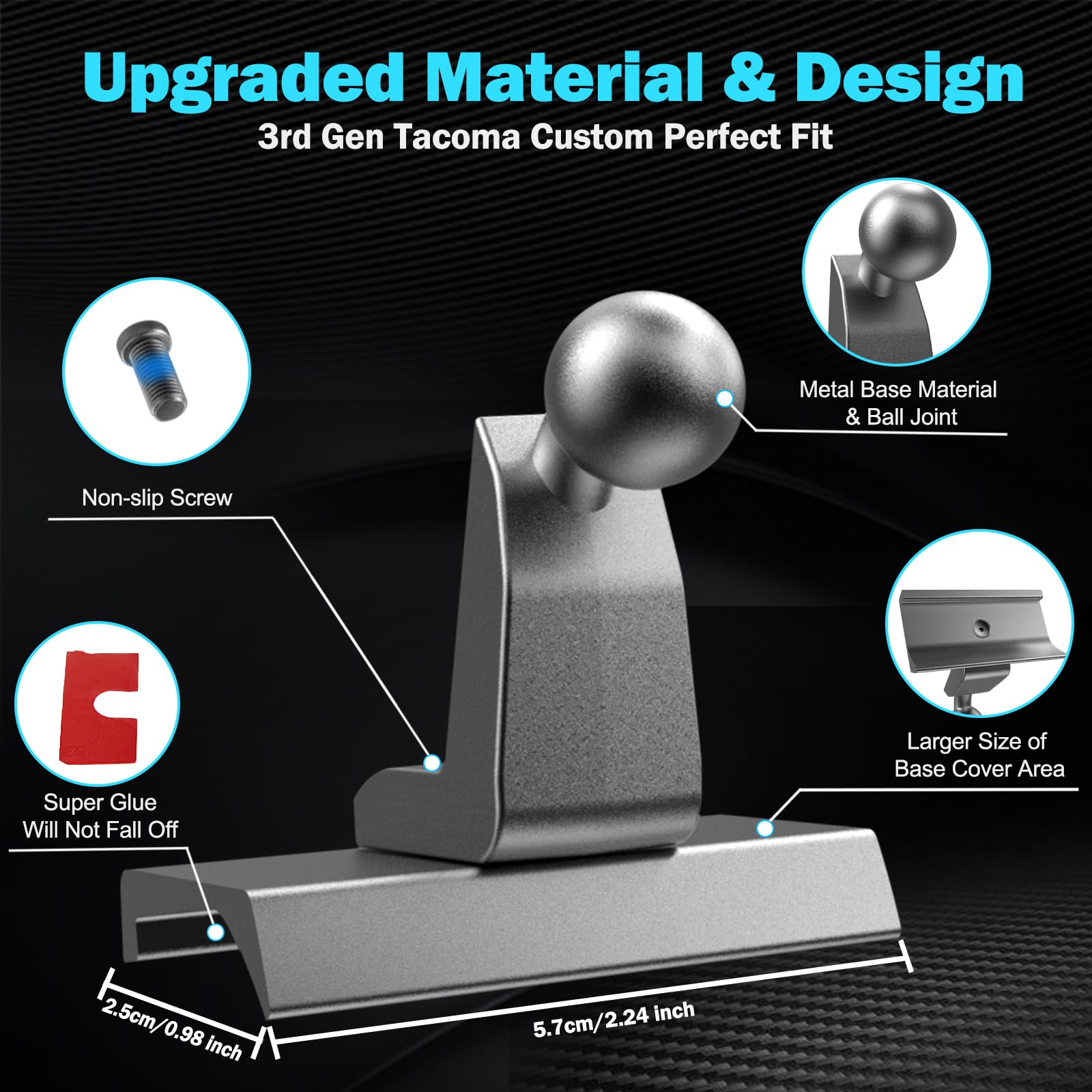 Upgraded Car Phone Holder For Toyota Tacoma 2016 2017 2018 2019 2020 2021 2022 2023, 3Rd Gen Tacoma Dashboard Clip Cell Phone Cr