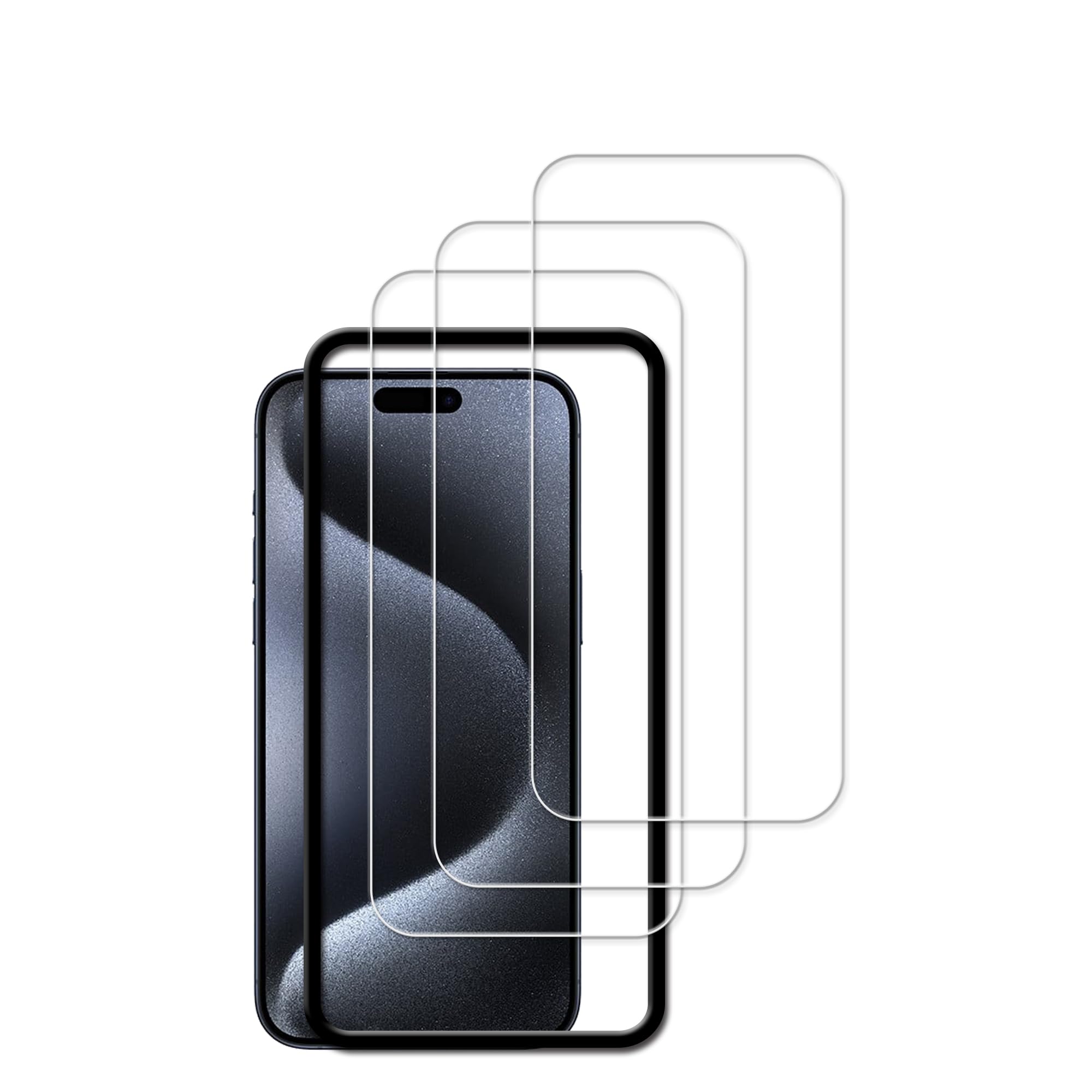 Hkkais Easy Alignment Frame Designed For Iphone15 Pro Tempered Glass Screen Protector Film 3 Pack