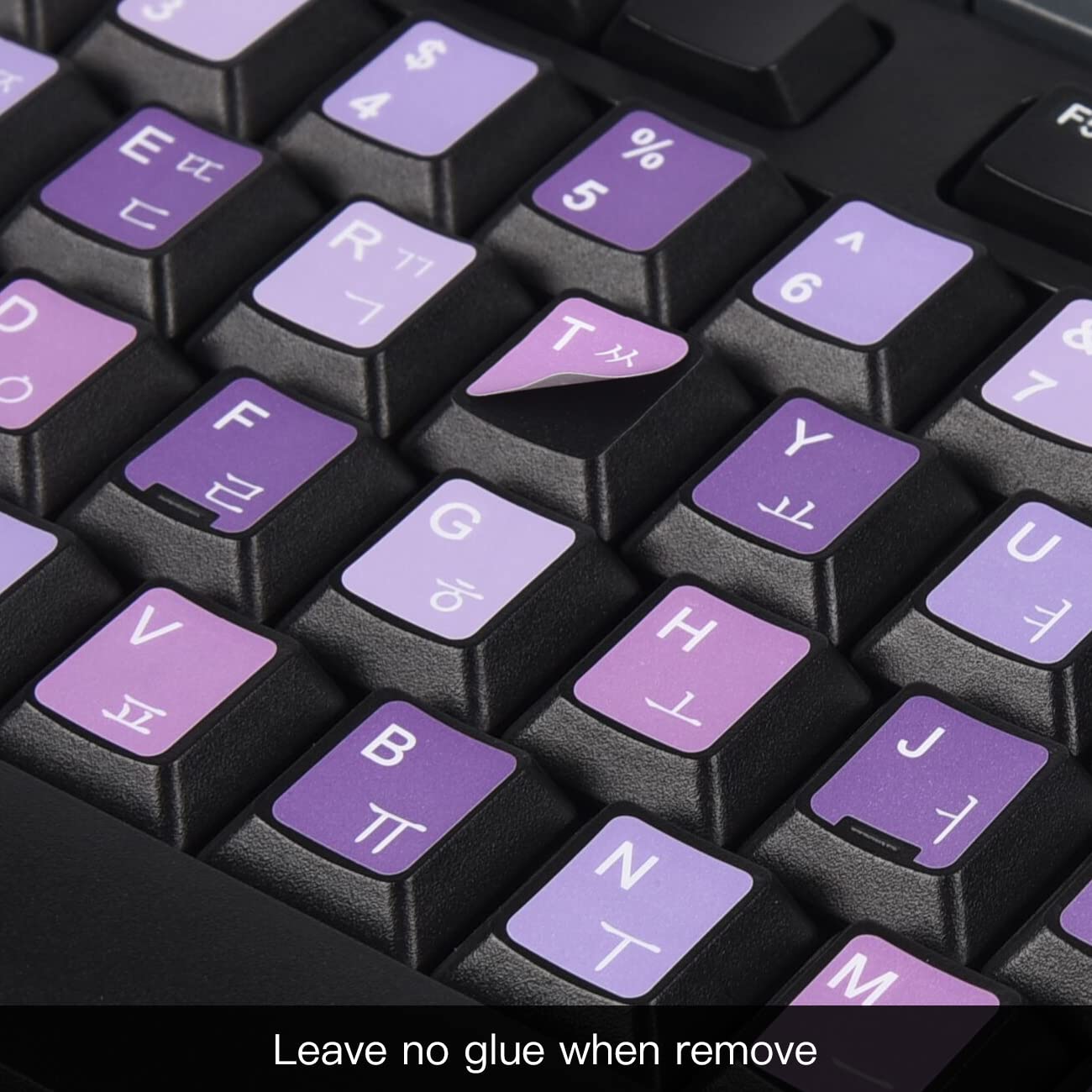 2Pack Korean Keyboard Stickers, Korean English Keyboard Sticker On Purple Background With White Lettering, Korean Keyboard Lette