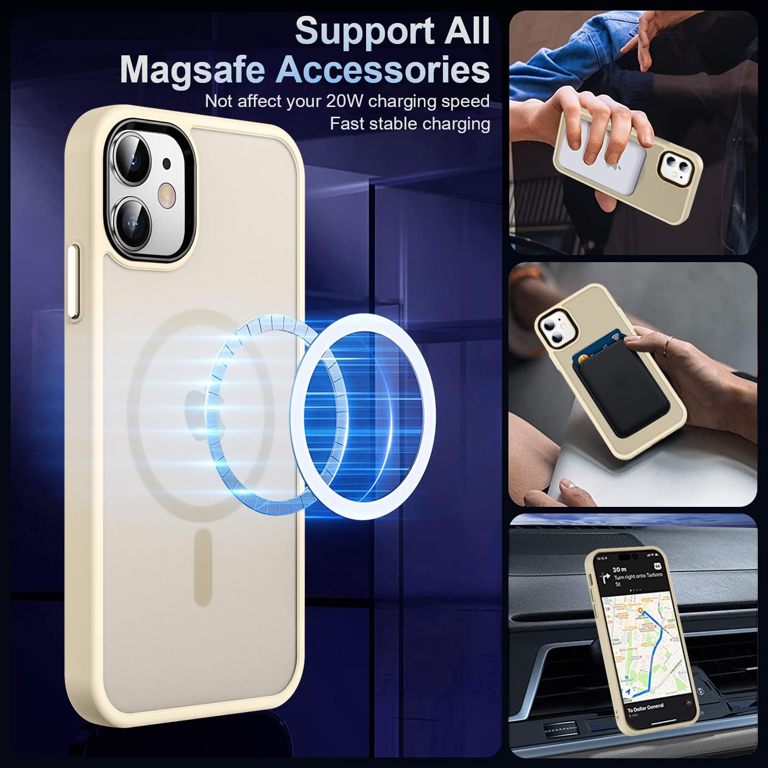 Mocca Strong Magnetic For Iphone 12 Case/Iphone 12 Pro Case, [Compatible With Magsafe][Mil Grade Drop Protection] Slim Shockproo