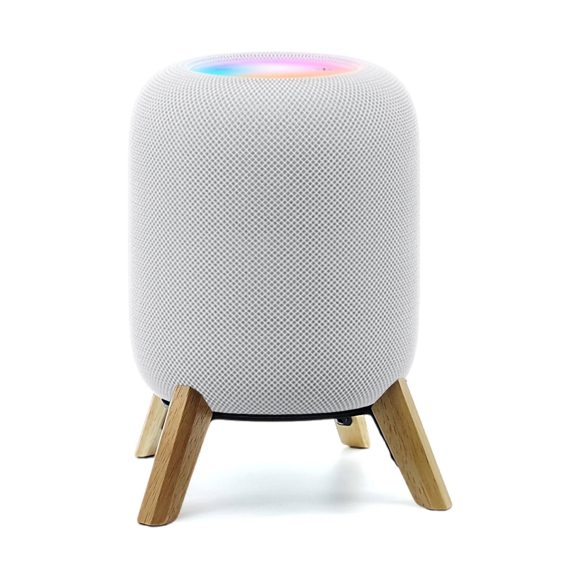 Real Wood Stand For Homepod 2Nd Gen (2023 Released), Sturdy Wooden Holder With Metal Frame,Safe Stable Mount Protect Home Pod 2Nd Speaker For Sound Better (White Oak)