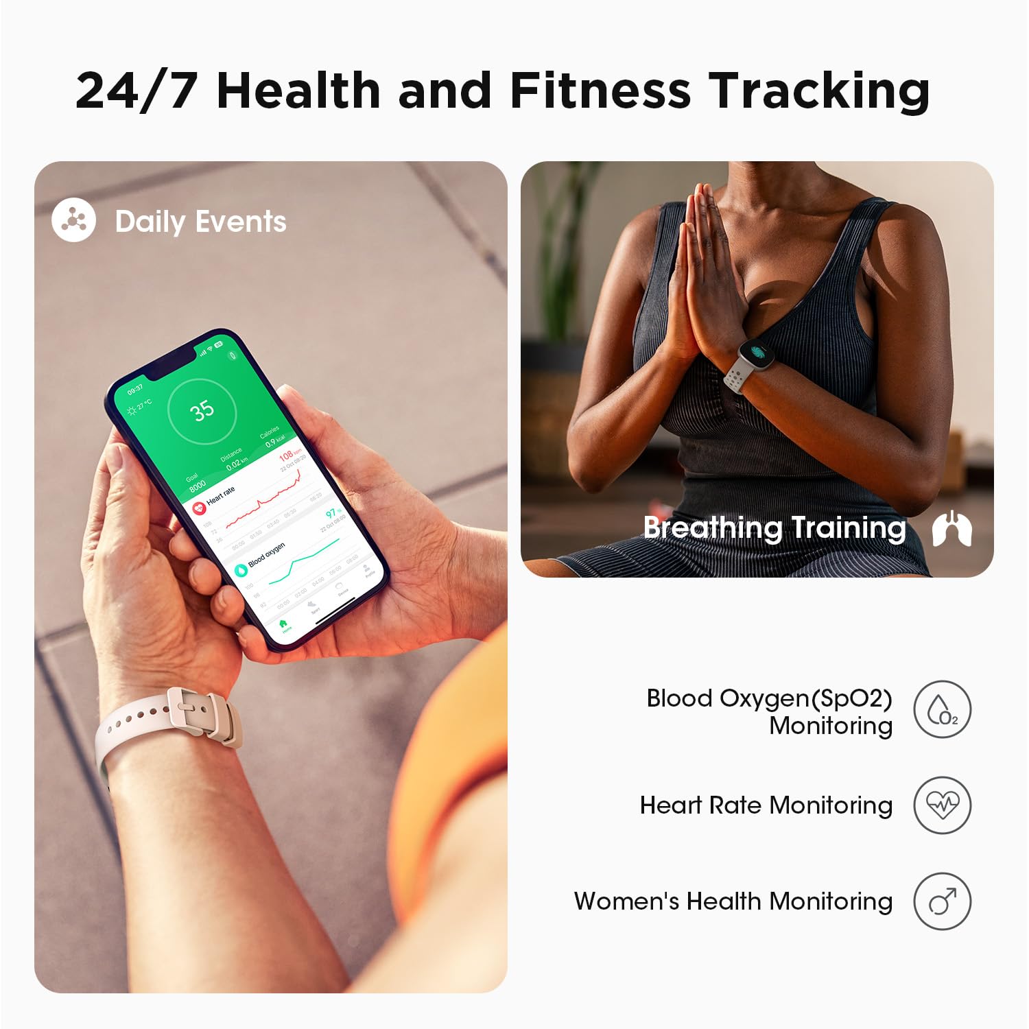 Smart Watches For Women Fitness Tracker With Make/Recive Call Heart Rate Spo2 Sleep Monitor 120 Sport Mode 5Atm Smartwatch For I