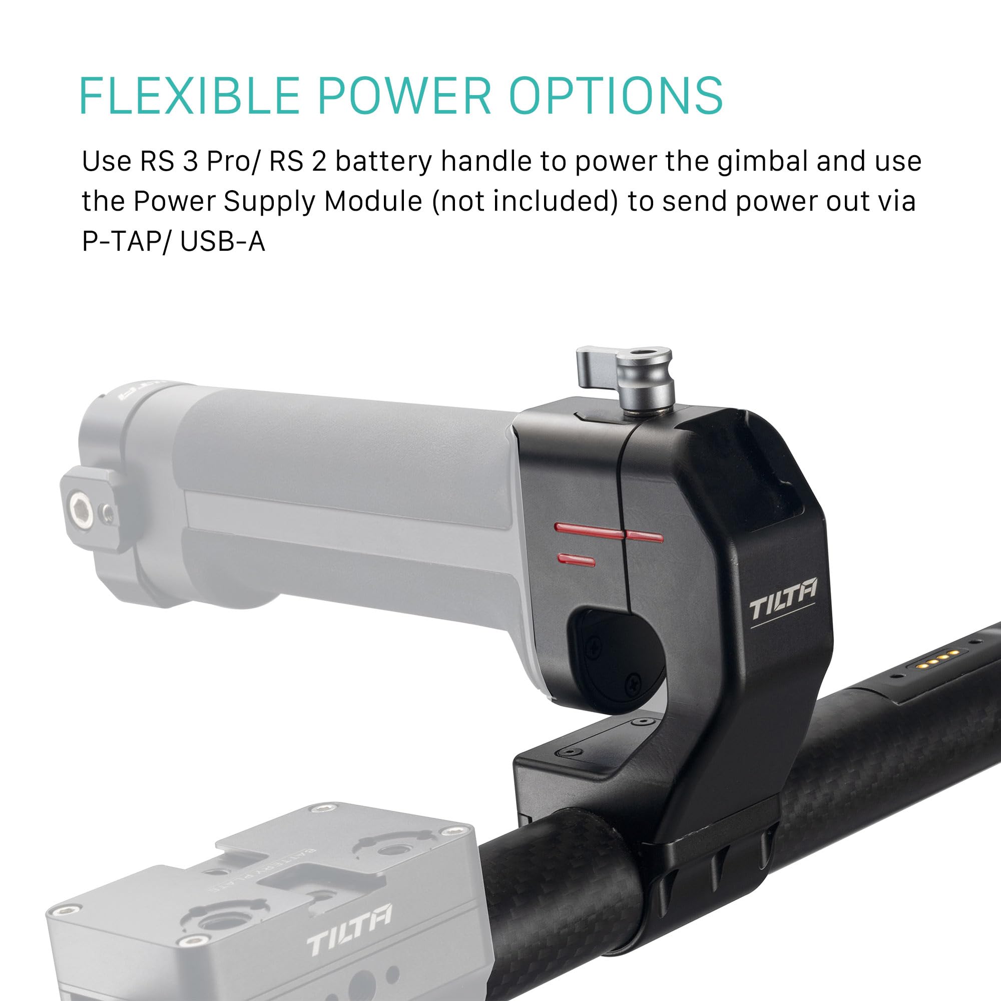 Tilta Advanced Ring Grip Compatible With Dji Ronin Rs3 Pro/ Rs4/ Rs4 Pro | Carbon Fiber | Smoother Movement & Flexibility | Video Stabilization | Multiple Power Options | Tga Arg