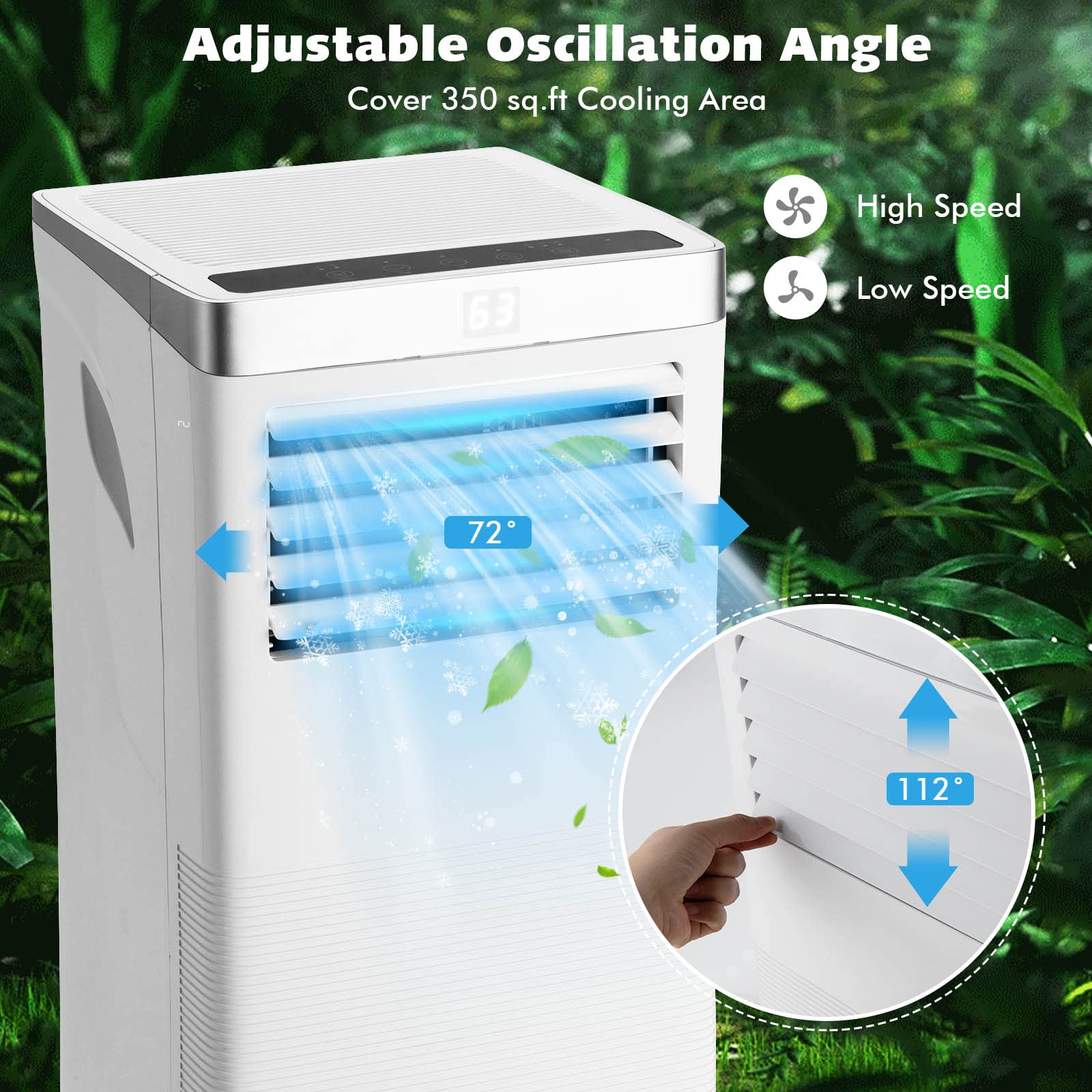 Goflame Portable Air Conditioner 10000Btu, 3 In 1 Air Cooler & Dehumidifier With Remote Control, Sleep Mode, 2 Wind Speeds And 2