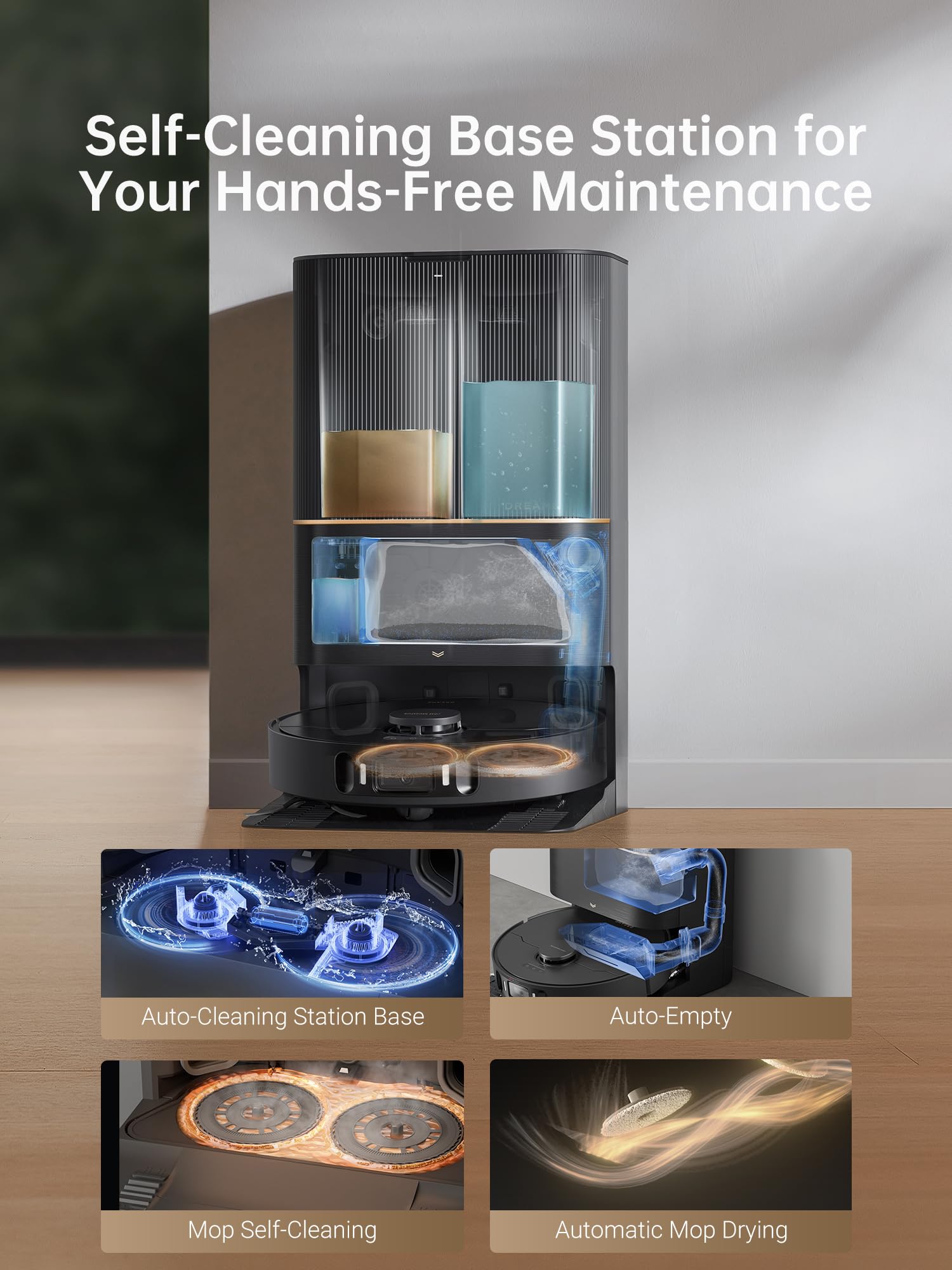 Dreame X30 Ultra Robot Vacuum And Mop Combo, Extendable & Liftable Mop, 75Days Self Emptying Robot Vacuum, 260Mins Runtime, 8,30