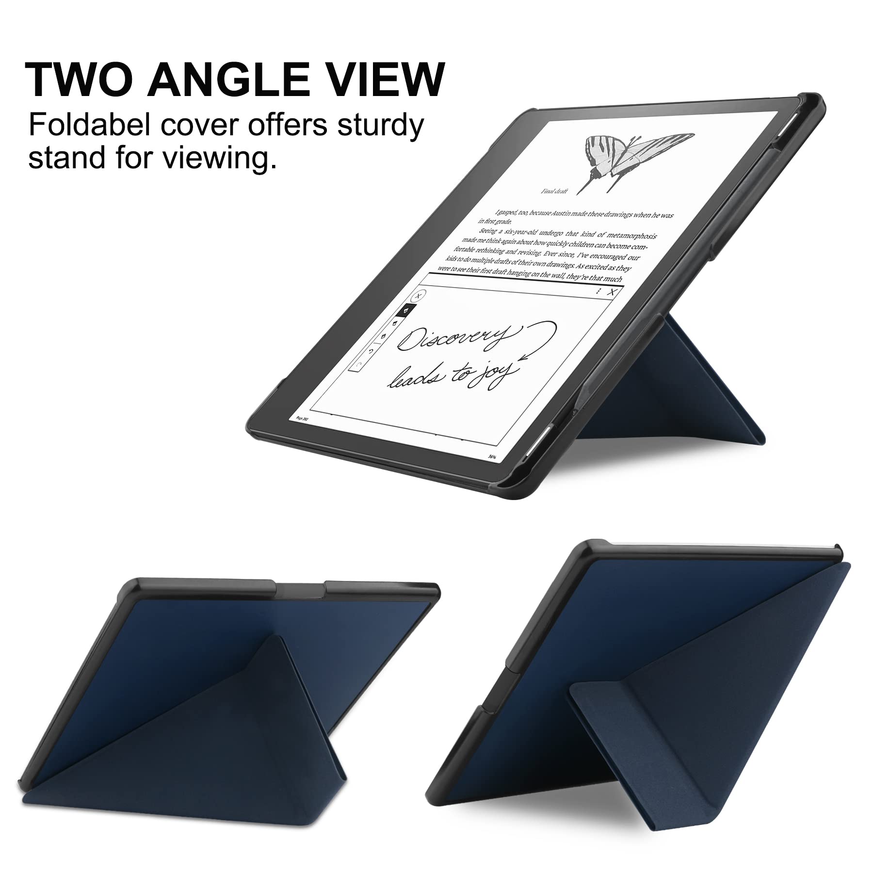 Kuroko Slimshell Case For Kindle Scribe 10.2    2022 Released, Origami Standing Lightweight Pu Leather Stand Smart Cover With Pe