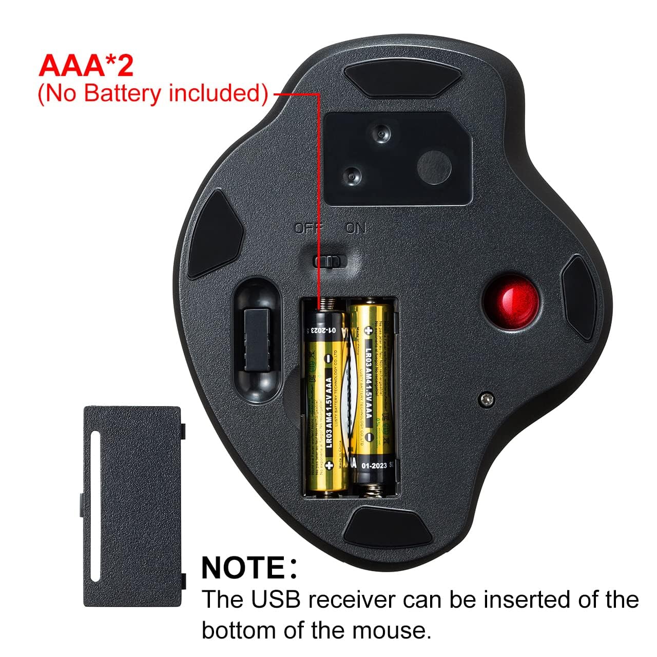 Sanwa 2.4G Wireless Ergonomic Trackball Mouse, Optical Vertical Rollerball Mice, Silent Buttons, 34Mm Trackball, 600/800/1200/1600 Adjustable Dpi, Compatible With Macbook, Laptop, Pc, Windows, Macos