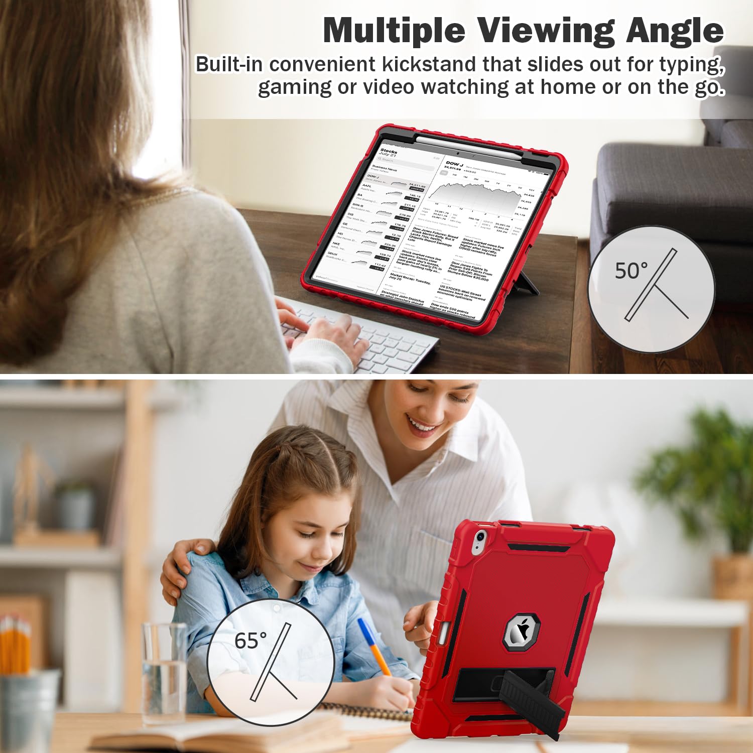 Grifobes Case For Ipad Air 13 Inch M2 2024, For Ipad Air 6Th Generation Case 2024 13'', Heavy Duty Rugged Cover With Pencil Hold