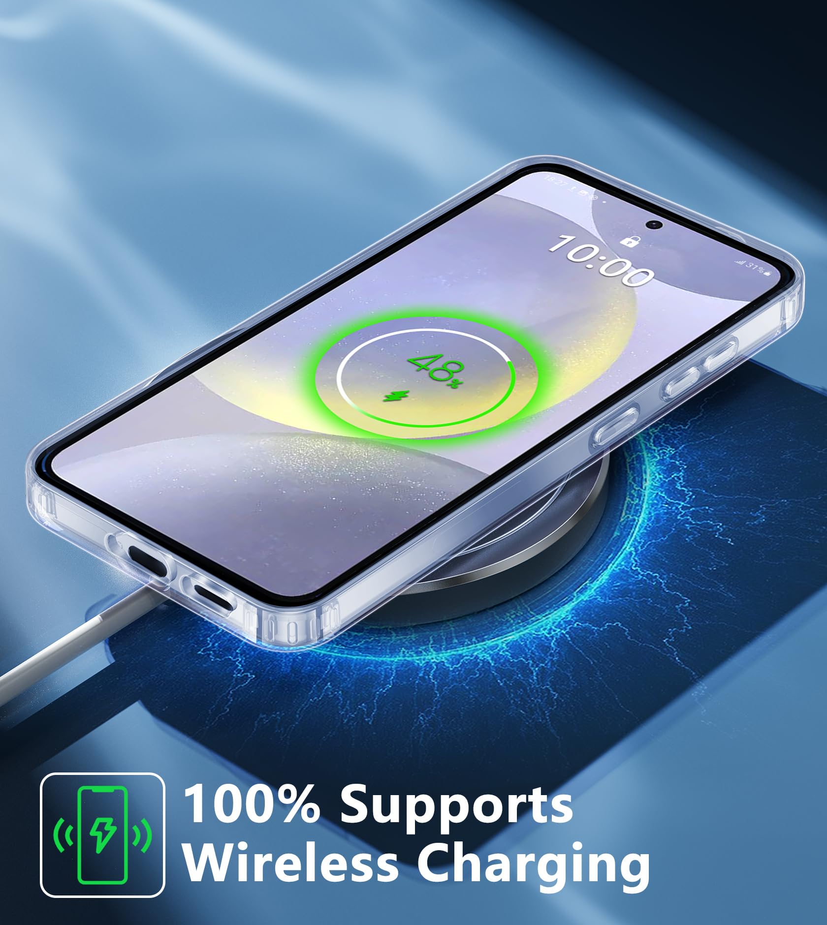 Fntcase For Samsung Galaxy S24 Plus Case: Clear Military Grade Shockproof Anti Yellowing Slim S24+ Phone Cover, Protective Rugge