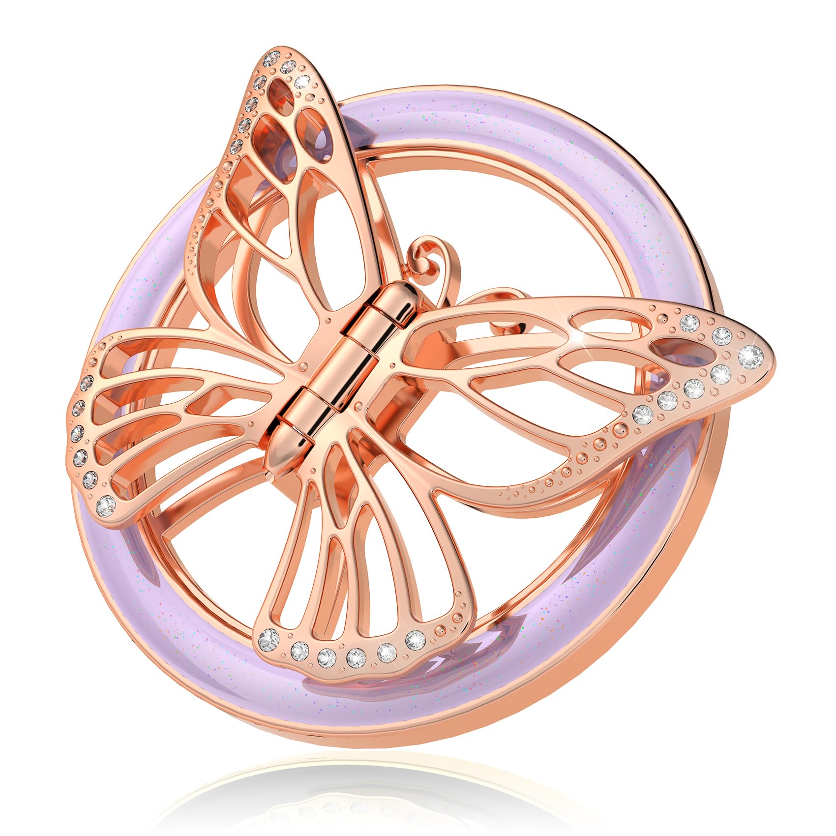 Doflyesky 2025 Upgrade Magnetic Phone Grip for MagSafe, Butterfly Phone Grip Holder Finger Kickstand, Adapter Ring for MagSafe I