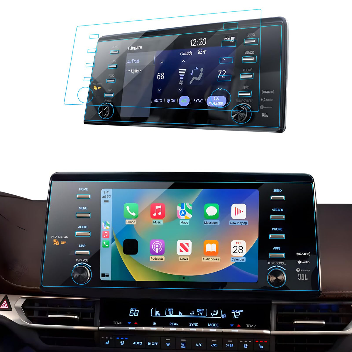Lantu 2Pcs Car Screen Protector For 2021 2022 2023 Toyota Sienna Xl40 Accessories Navigation Nano Touchscreen Protector Film Hd 