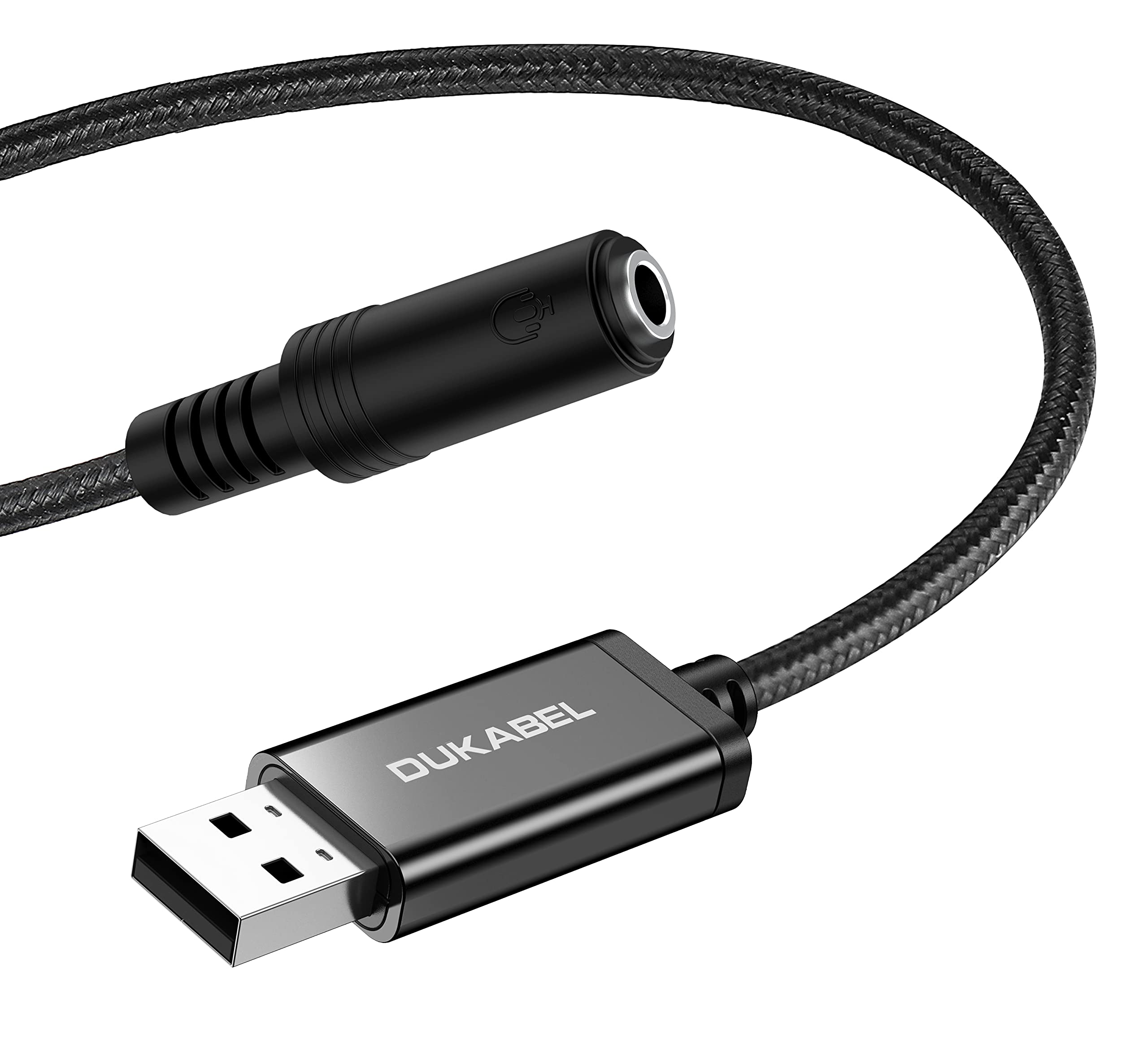 Dukabel Usb To 3.5Mm Jack Audio Adapter, Usb To Aux Cable With Trrs 4 Pole Mic Supported Usb To Headphone Aux Adapter Built In C