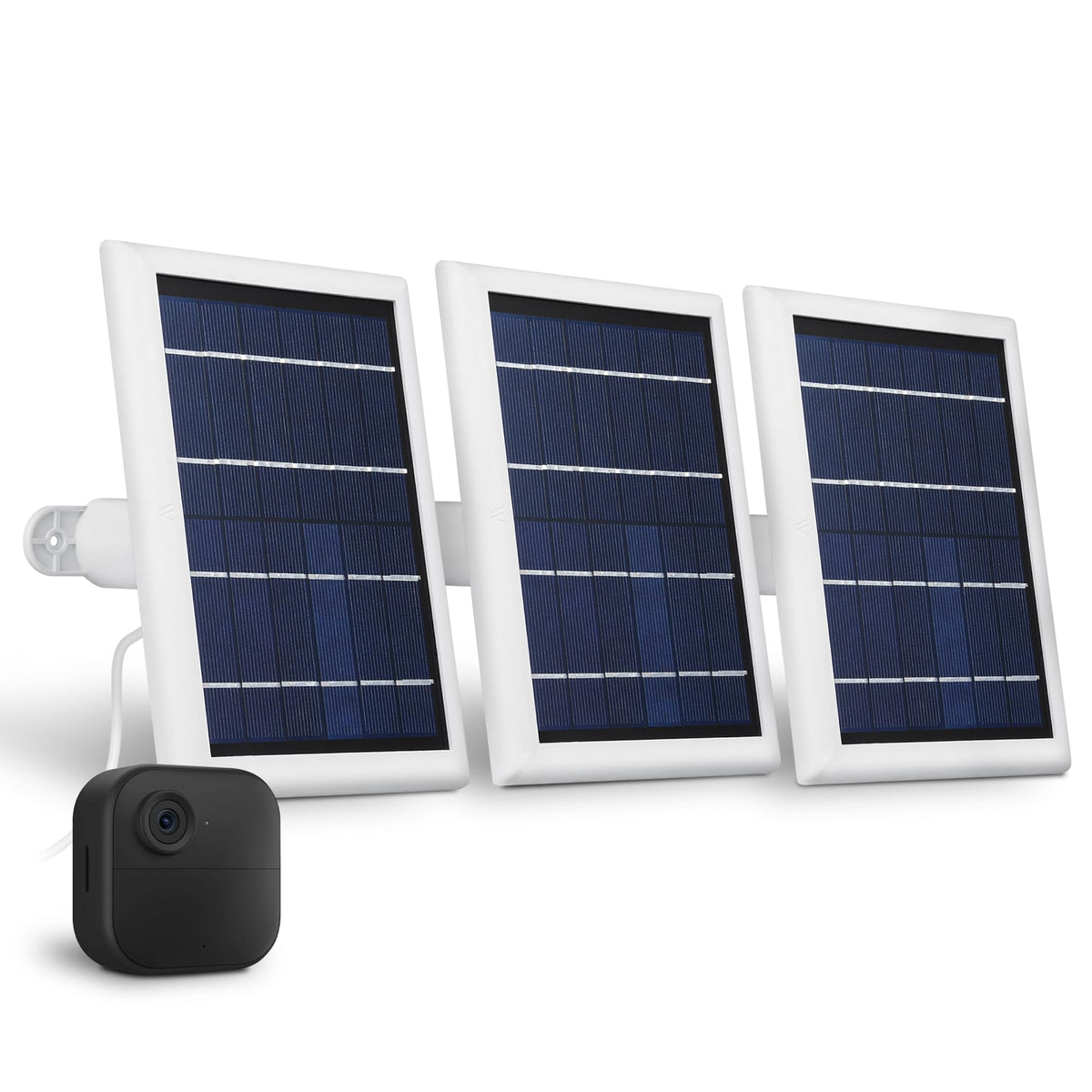 Wasserstein Solar Panel With Internal Battery   Compatible With Blink Outdoor 3/4 (3 Pack, White) (Camera Not Included)