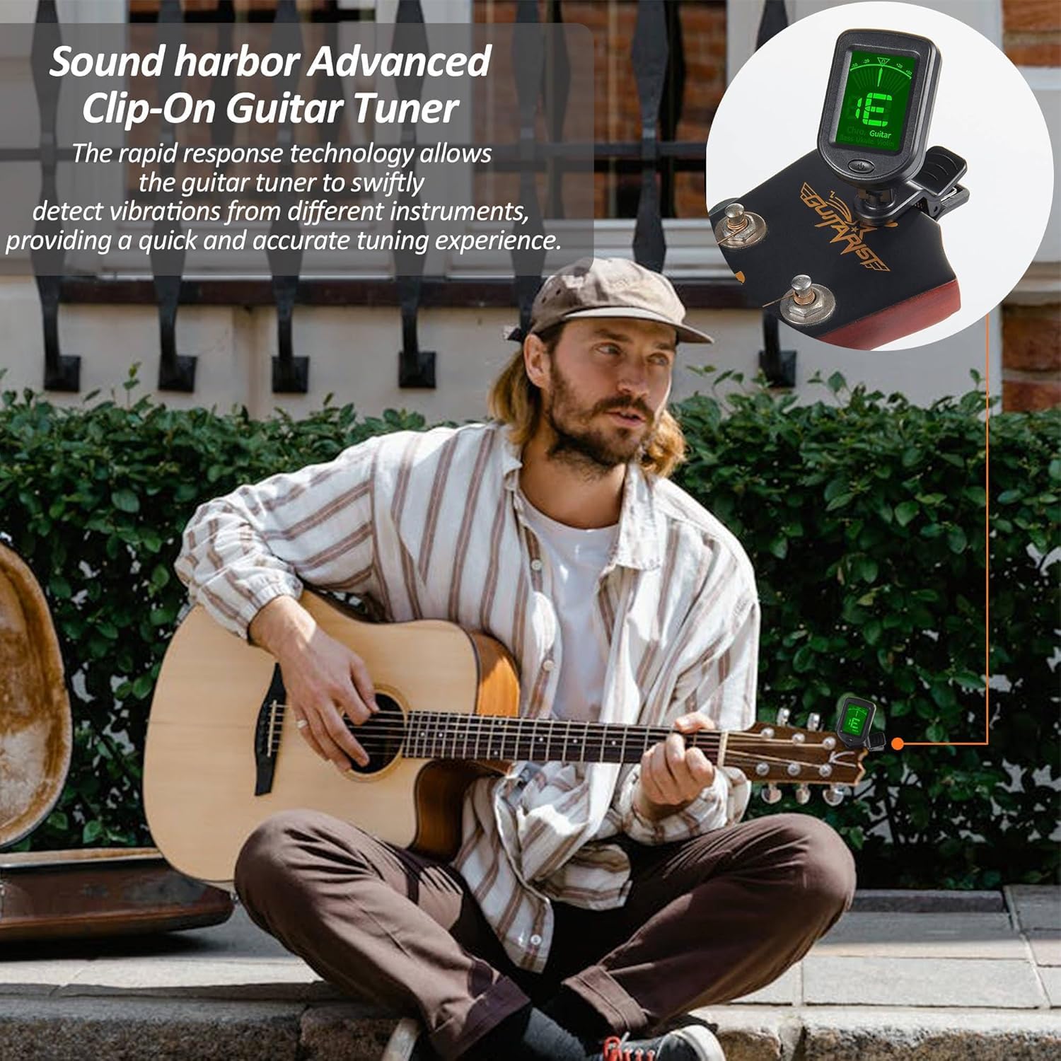 Guitar Tuner Clip On Ukulele Tuner 1 Pack For Guitar Bass Ukulele Violin Banjo Tuner