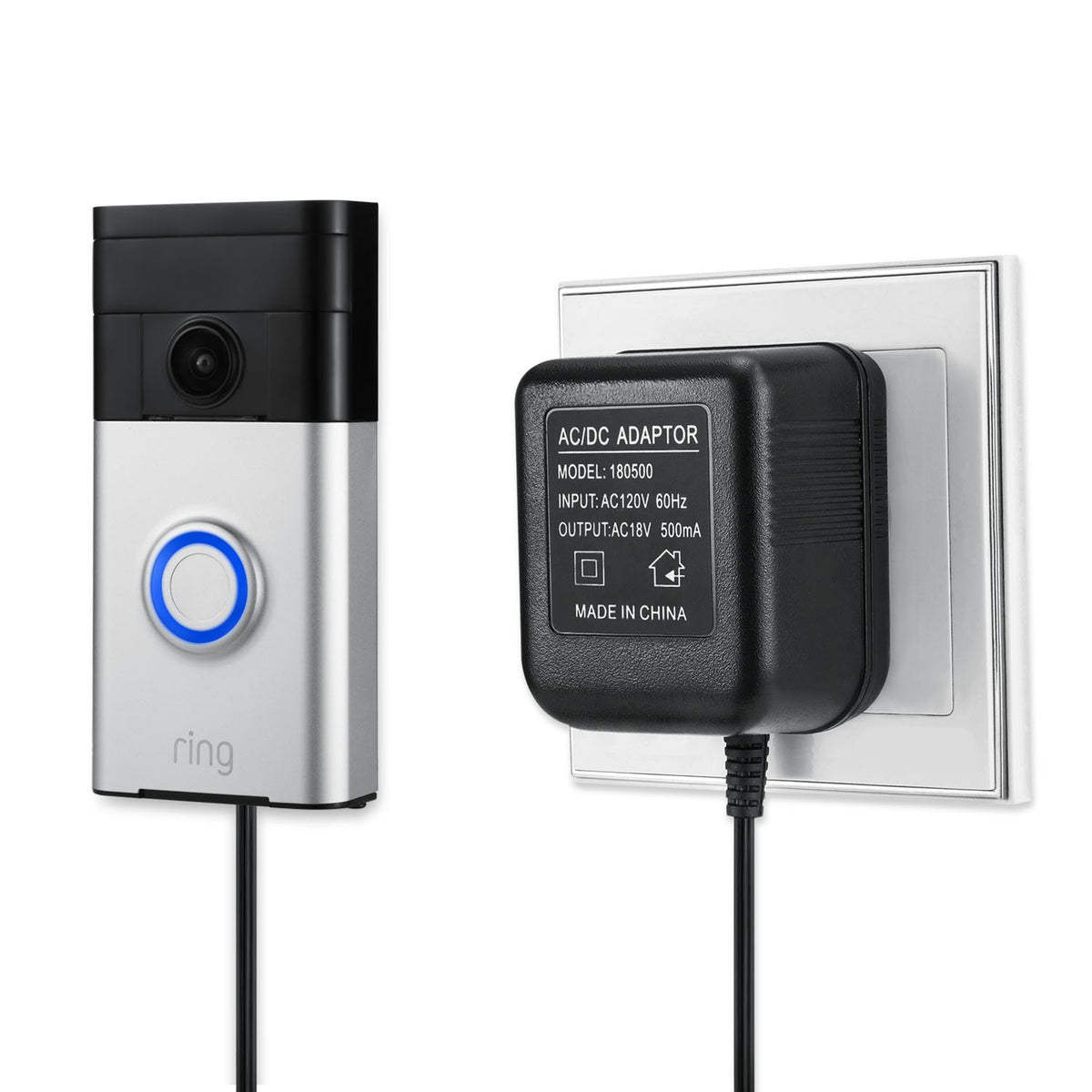 Power Supply Adapter For The All New Ring Battery Doorbell 2024, Ring Battery Doorbell Plus/Pro, Ring Video Doorbell 2/1/Pro, Zm