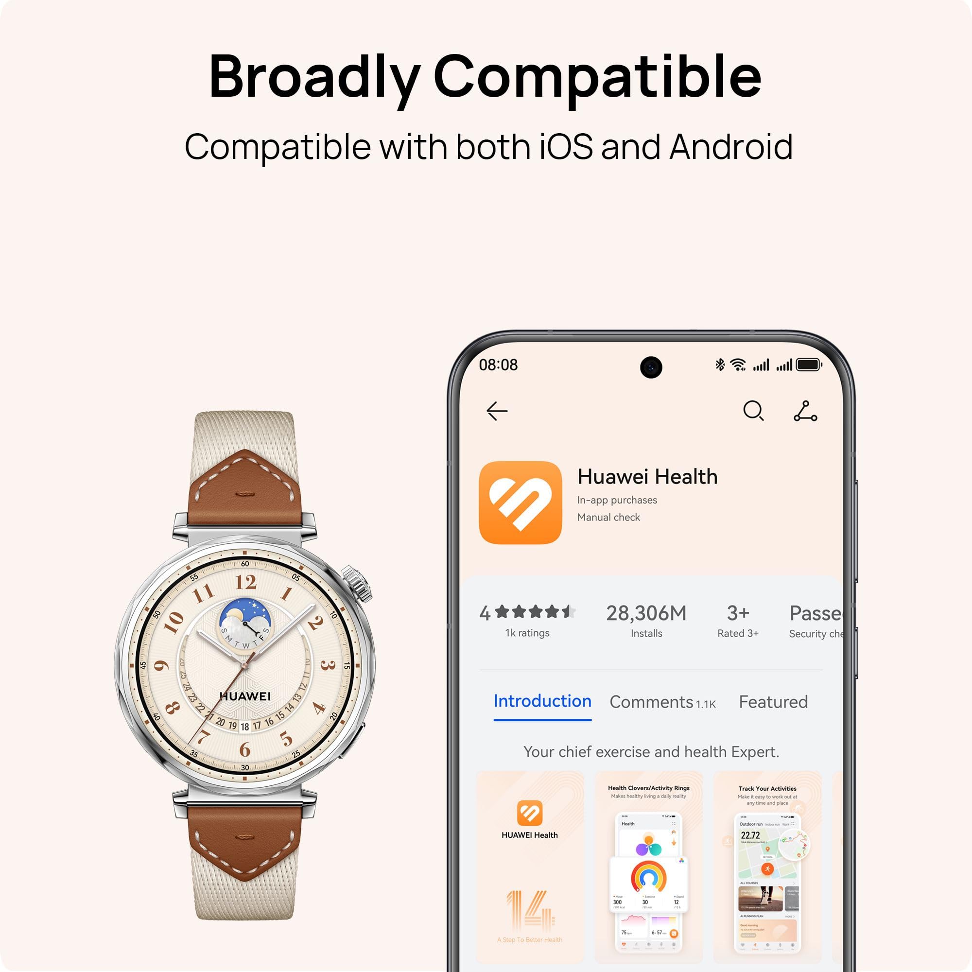 Huawei Watch Gt 5 46Mm Smartwatch, Up To 14 Days Battery Life, All New Running And Cycling Sports Smart Watch, Sharp Edged Desig